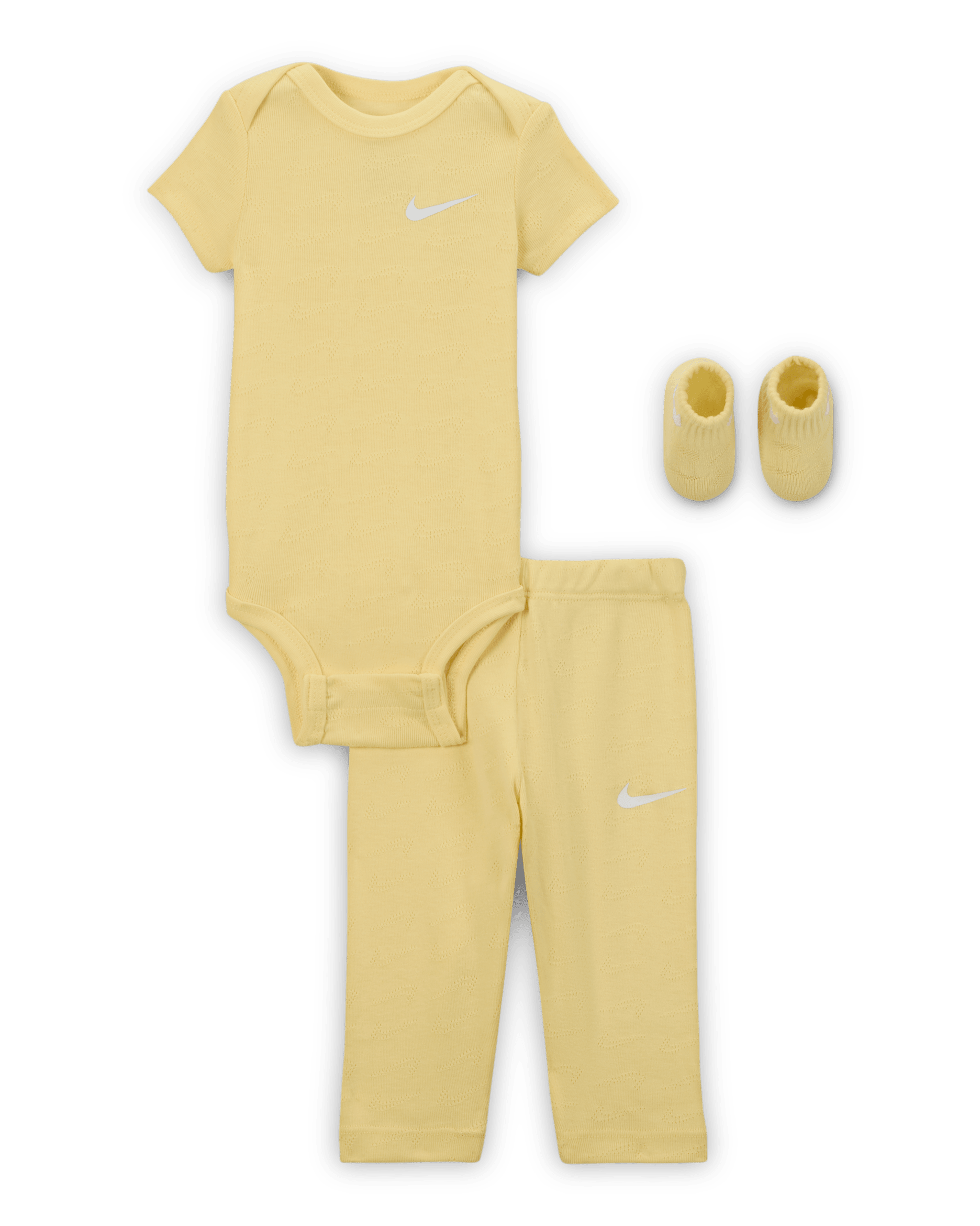 Nike Baby 3-Piece Pointelle Set - Soft Yellow
