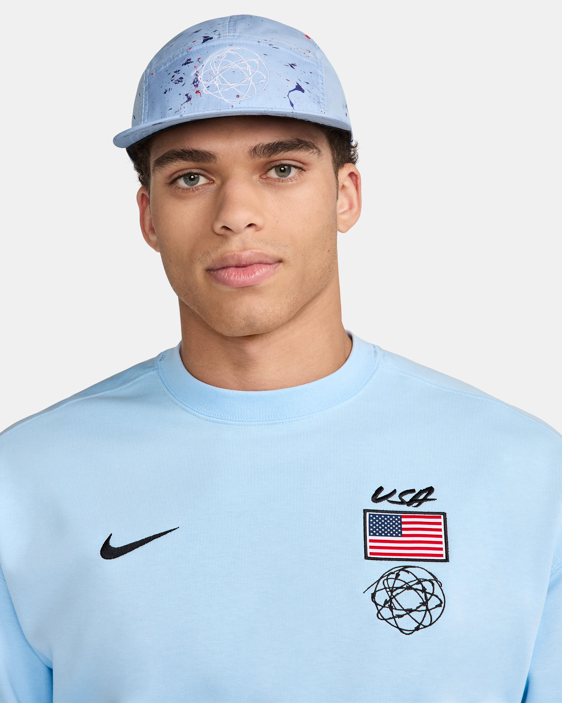 USA フライ ナイキ Dri-FIT ブレイキン キャップ - セレスタインブルー/ホワイト