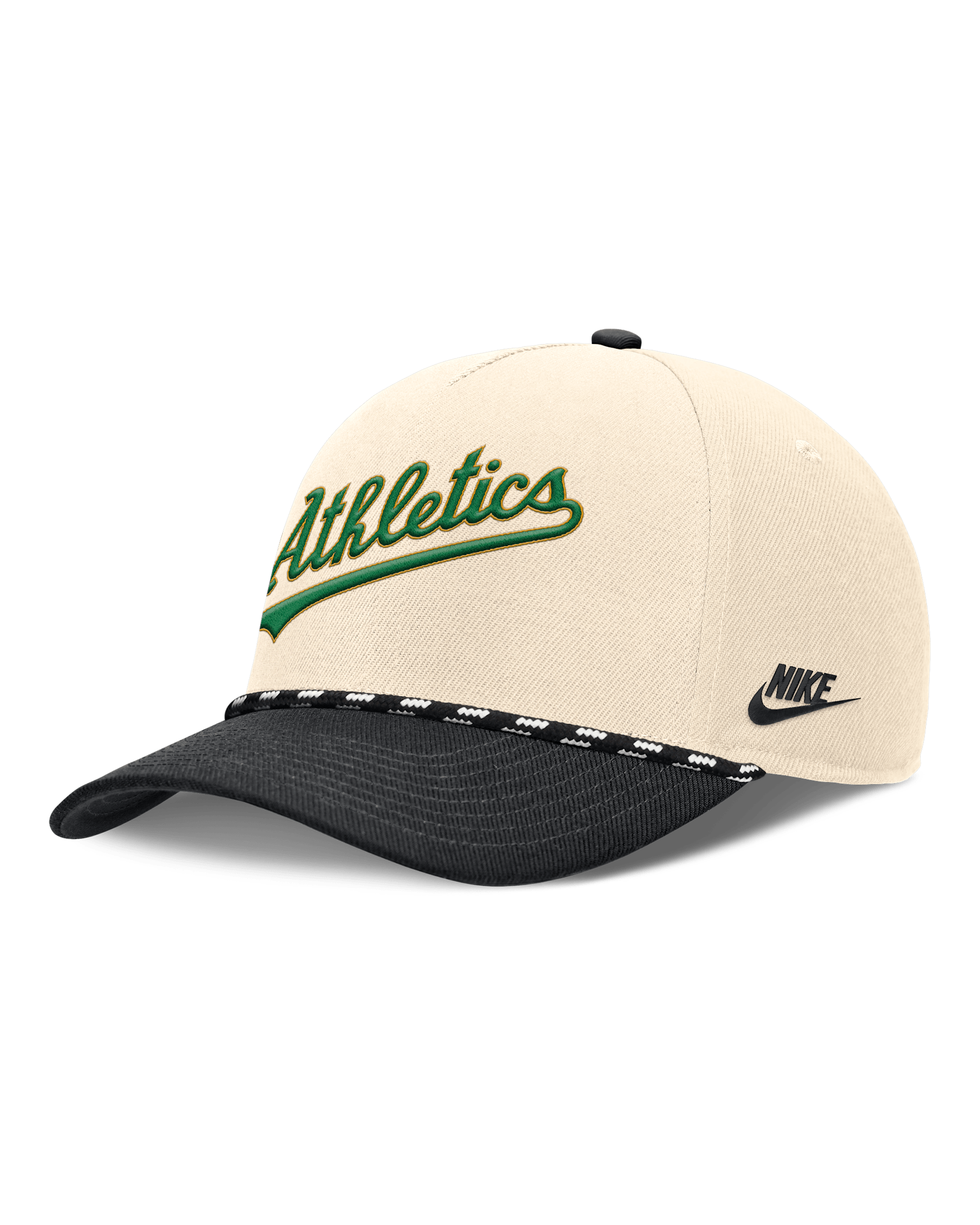 Gorra Nike de la MLB ajustable para hombre Oakland Athletics Rise - Natural