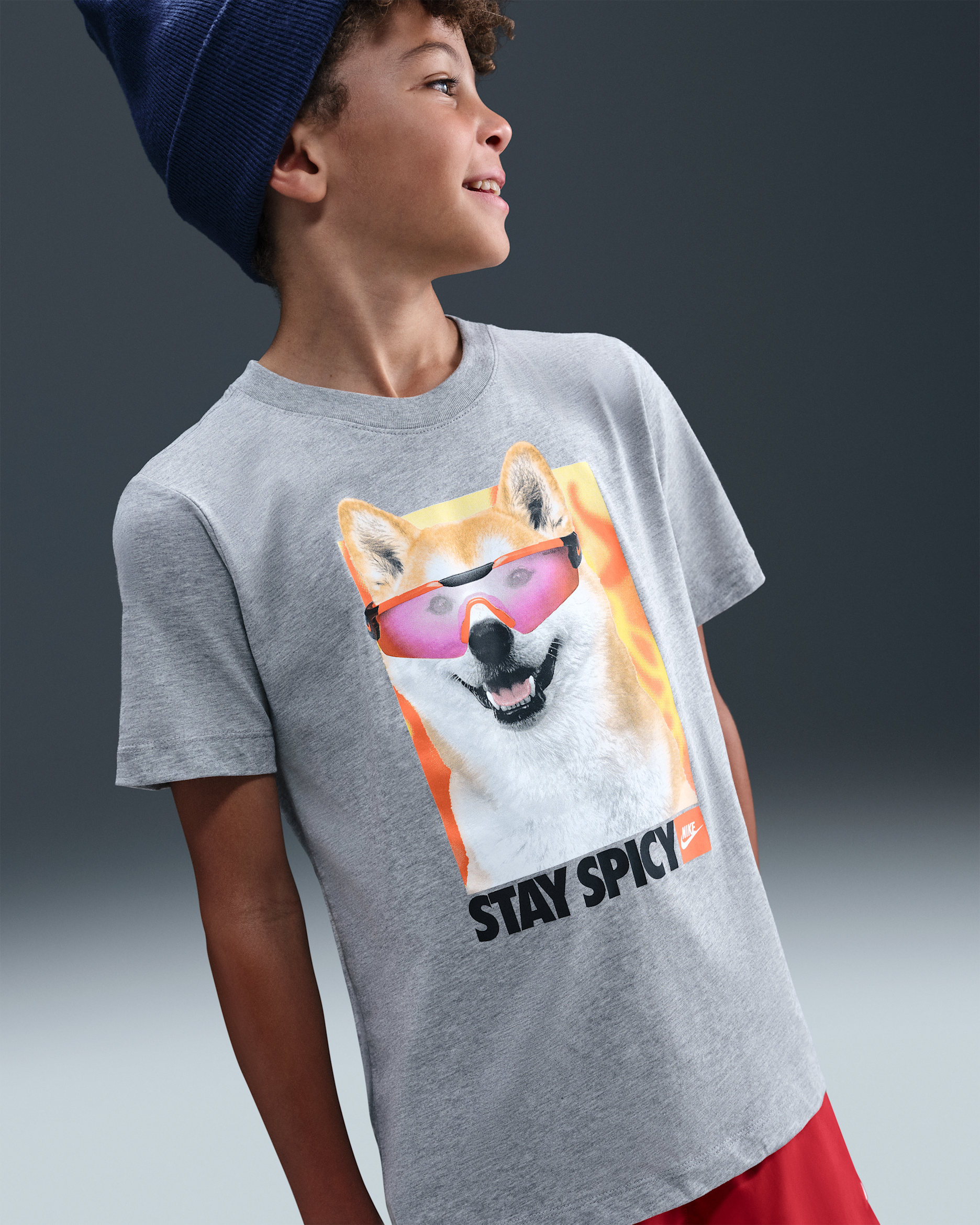 Nike Sportswear Big Kids' T-Shirt - Dark Grey Heather