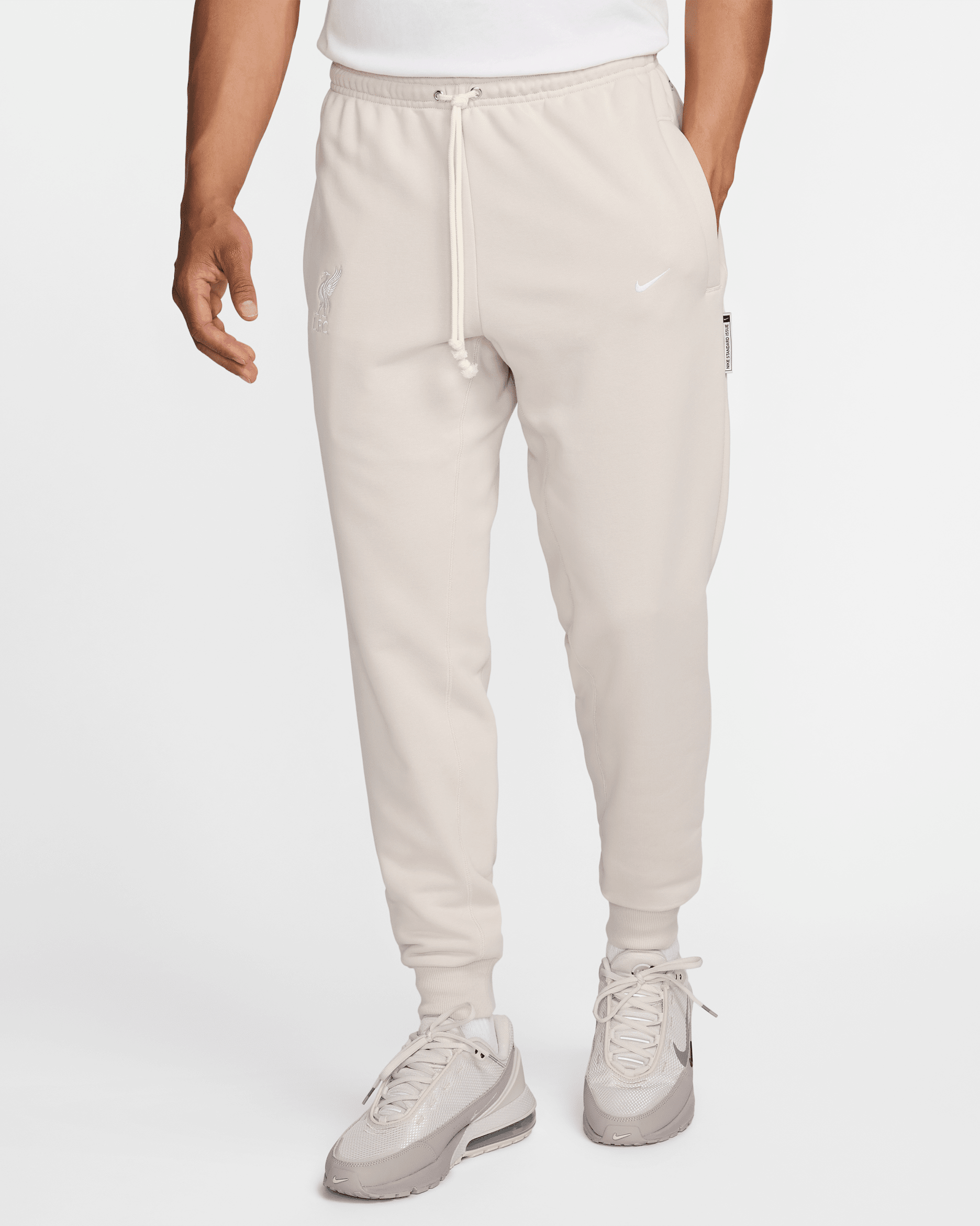Liverpool F.C. Standard Issue Men's Nike Dri-FIT Football Tapered Pants - Light Orewood Brown/White