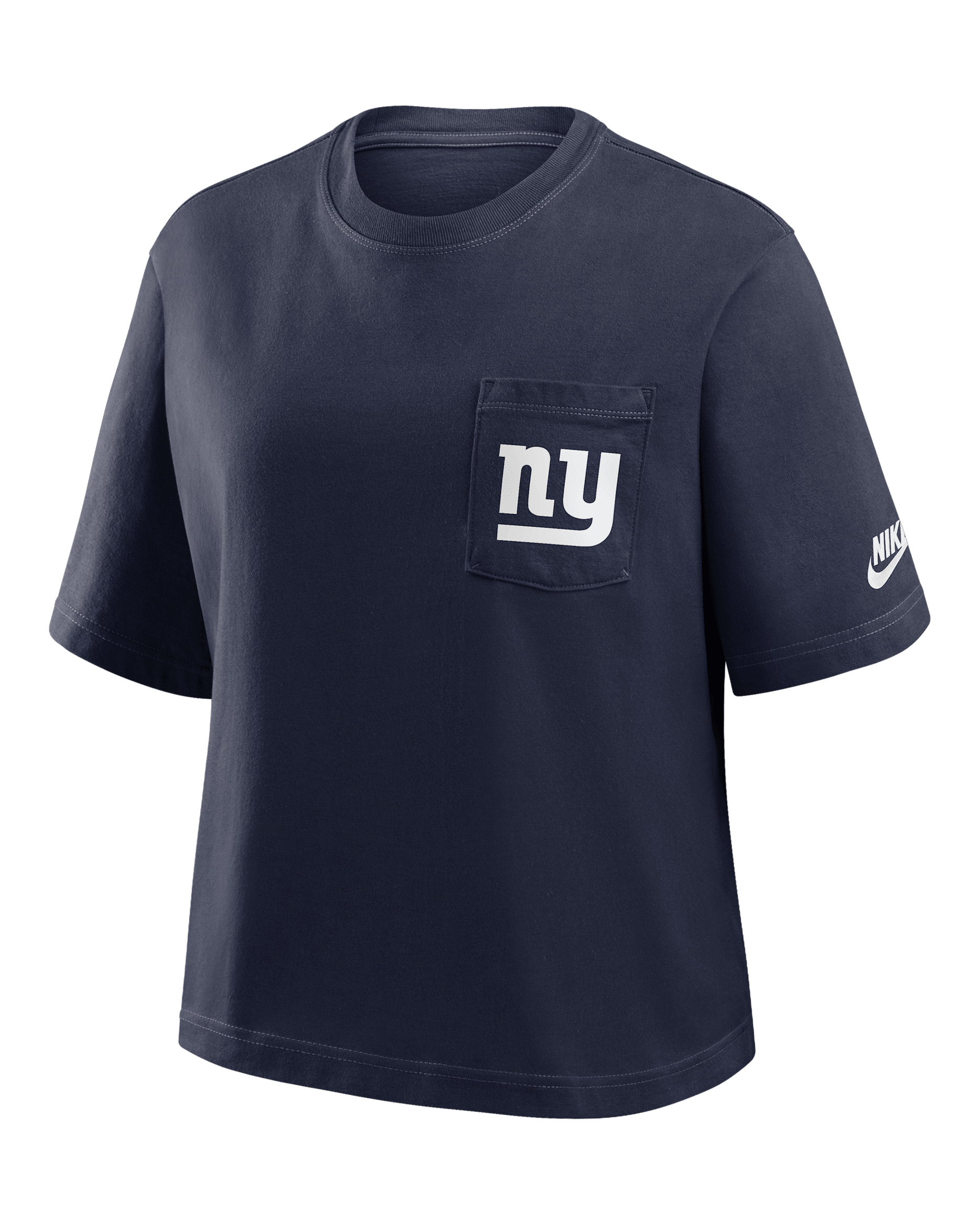 New York Giants Rewind Pocket Boxy Women's Nike NFL T-Shirt - Royal