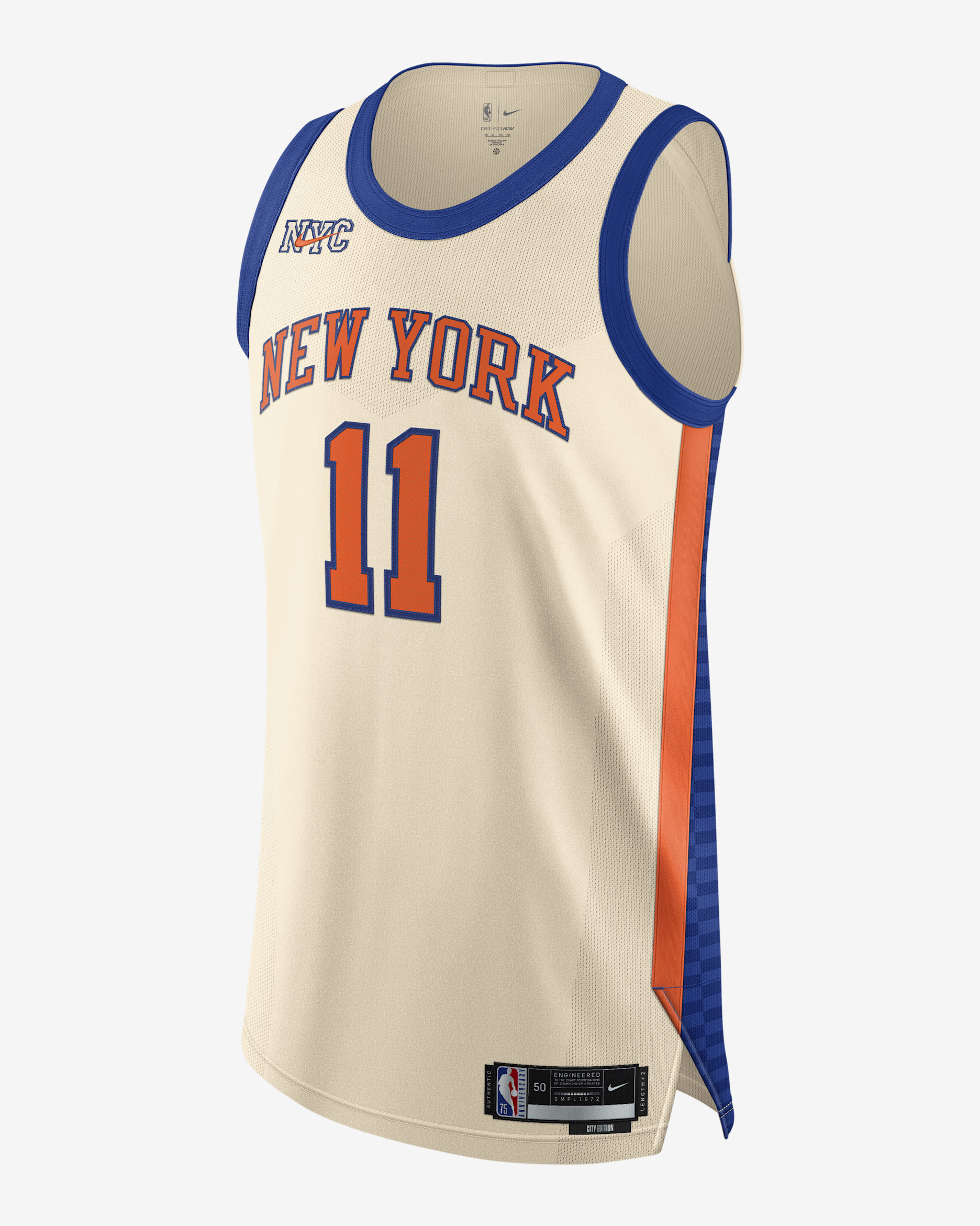 Jalen Brunson New York Knicks City Edition Men's Nike Dri-FIT ADV NBA Authentic Jersey - Natural