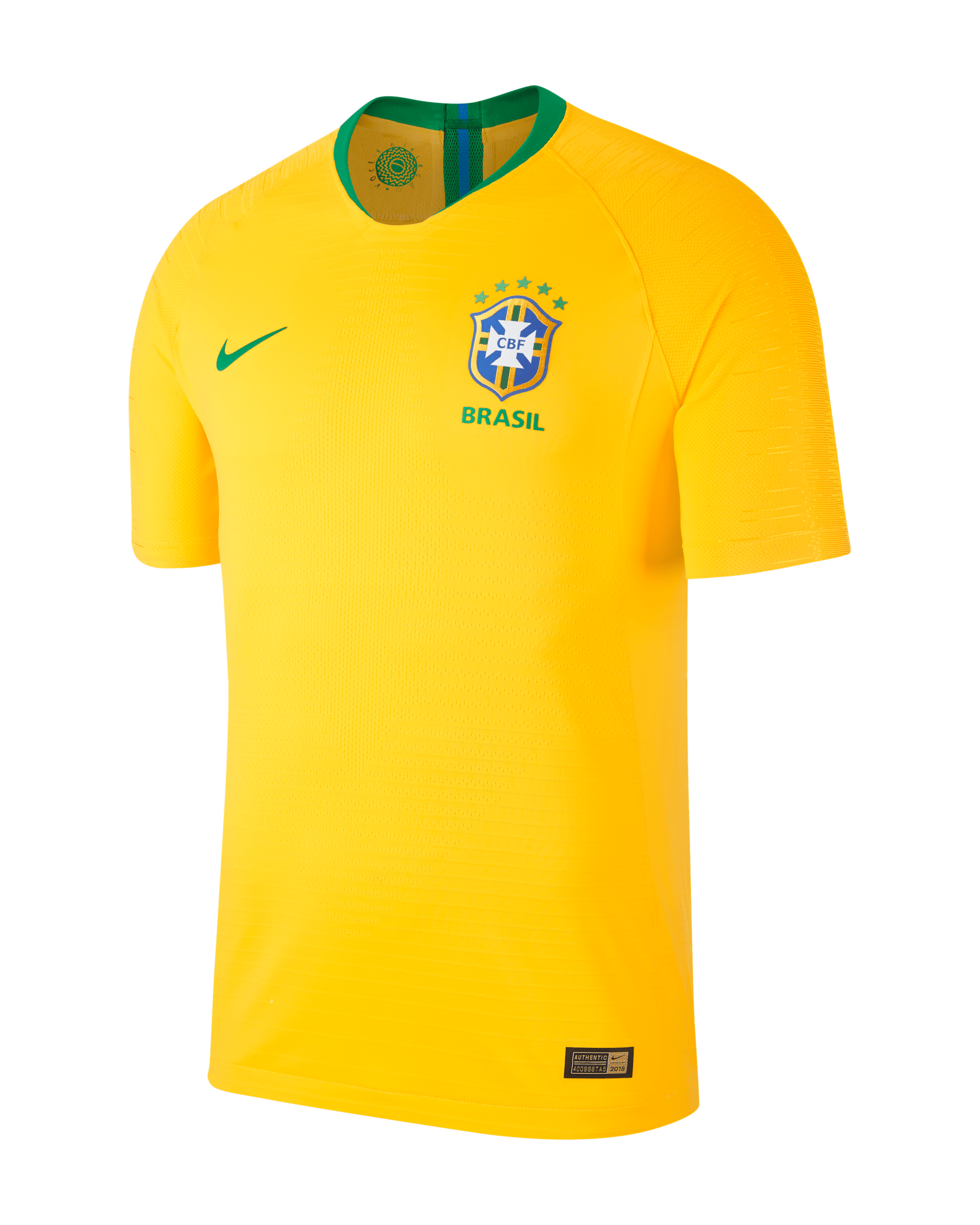 Brazil Vapor Match Home Men's Football Shirt - Midwest Gold/Lucky Green