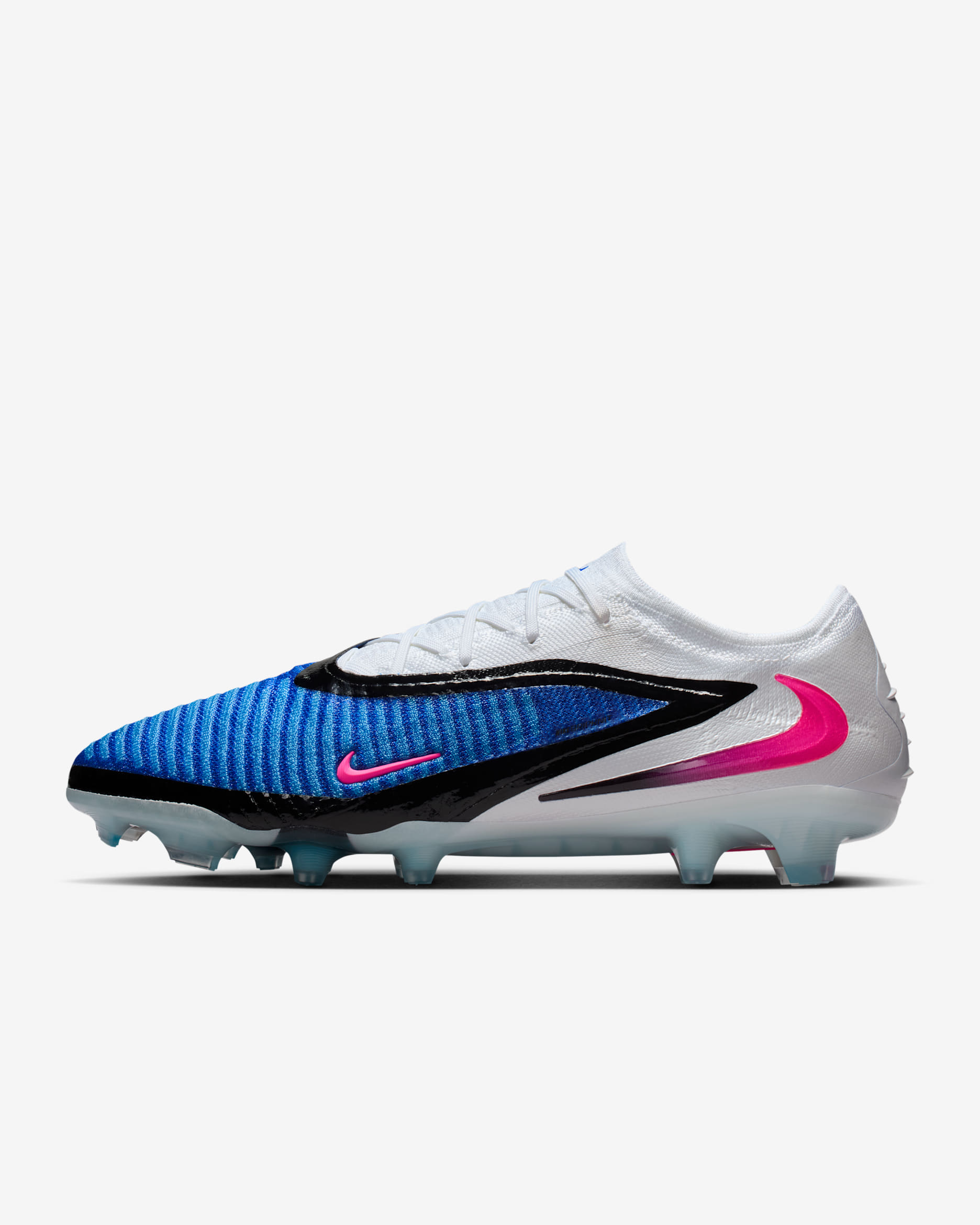 Nike Phantom 6 Low Elite voetbalschoenen (stevige ondergrond) - Racer Blue/Wit/Pink Blast