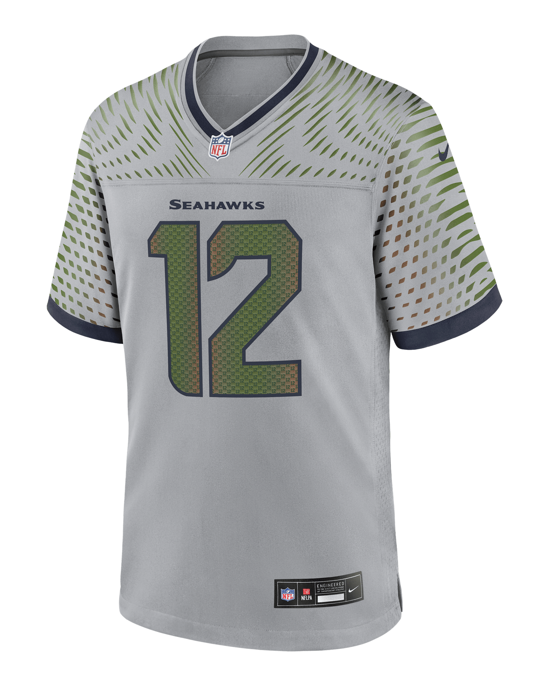 12s Seattle Seahawks Rivalries Collection Men’s Nike NFL Game Jersey - Grey