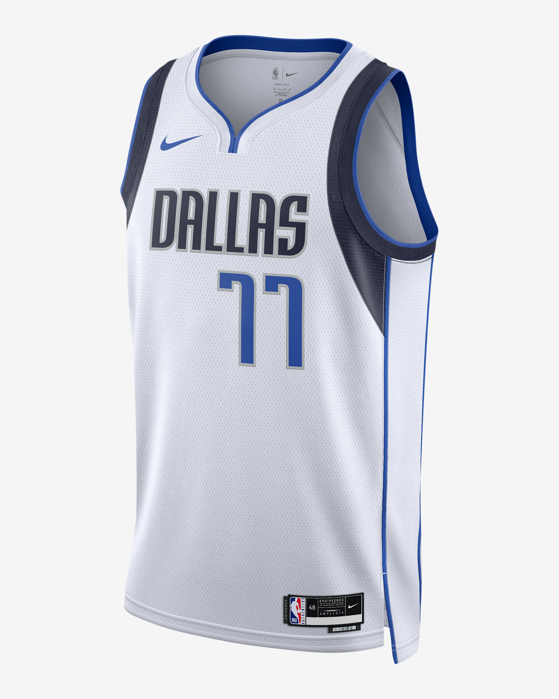 Dallas Mavericks Association Edition Nike Dri-FIT Swingman NBA-jersey voor heren - Wit