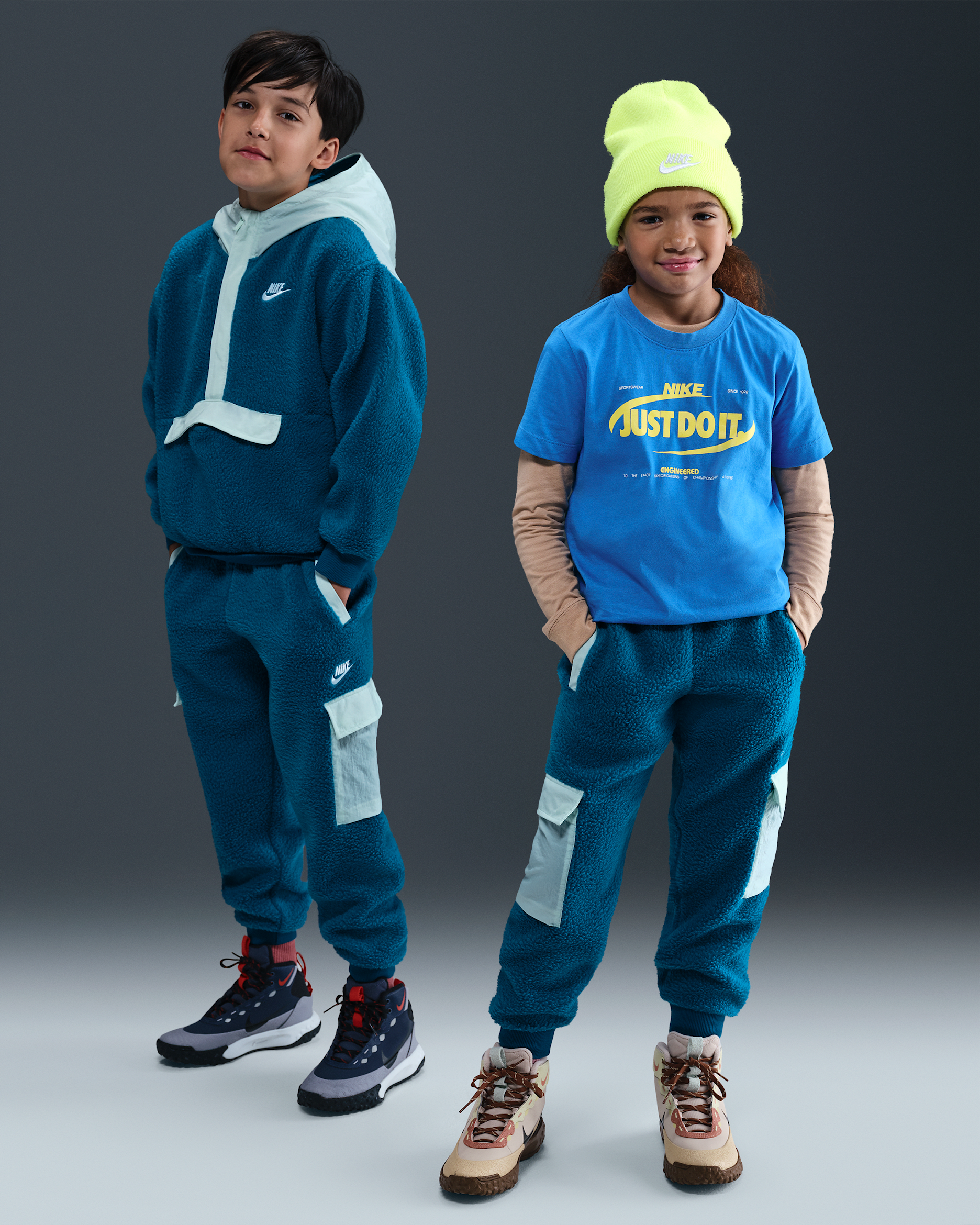 Nike Sportswear Club Fleece Big Kids' Cargo Pants - Green Abyss/Mint Foam/White