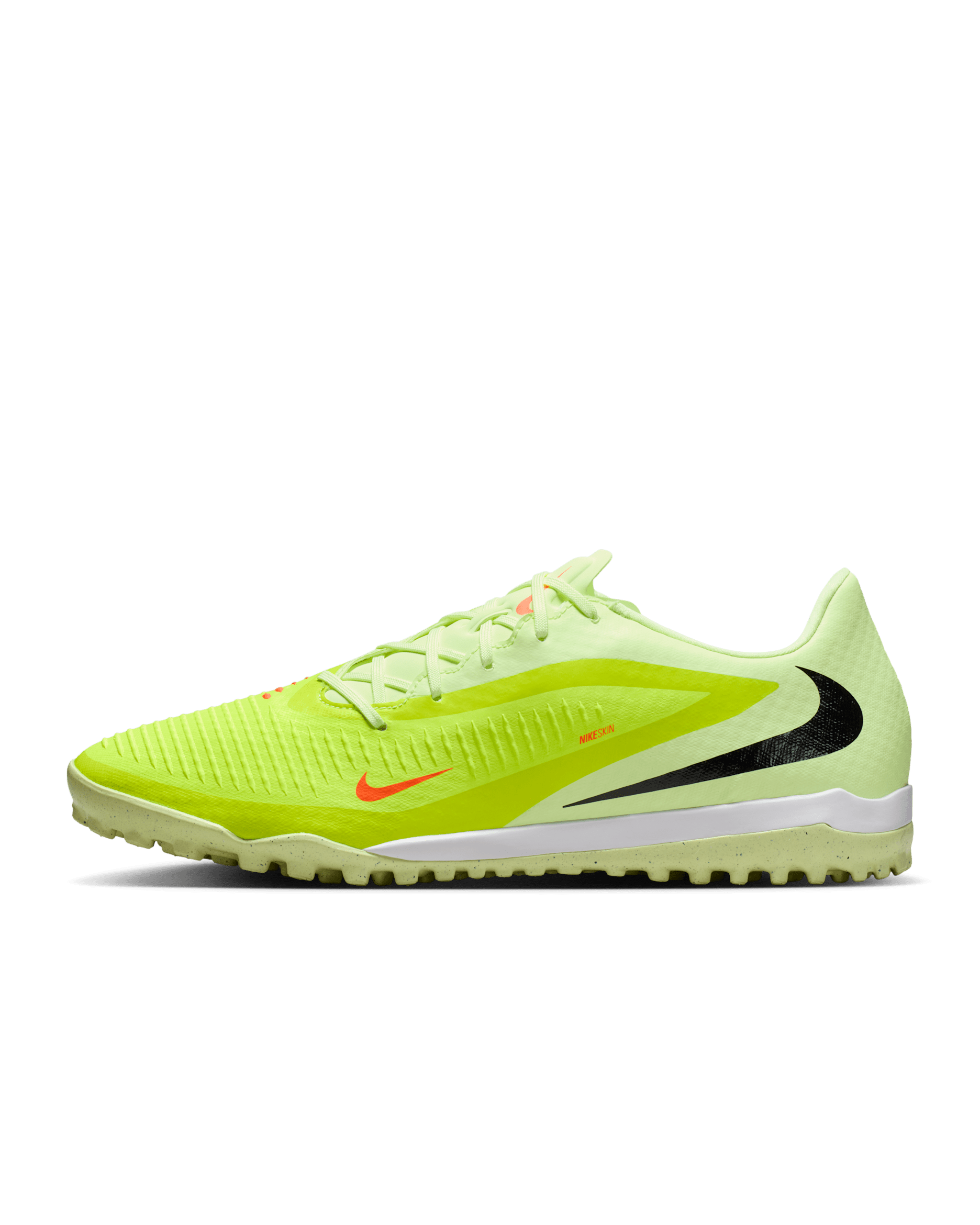 Tacos de fútbol para pasto sintético (turf) Nike Phantom 6 Low Academy - Hipercarmesí/Luz de calcio/Negro