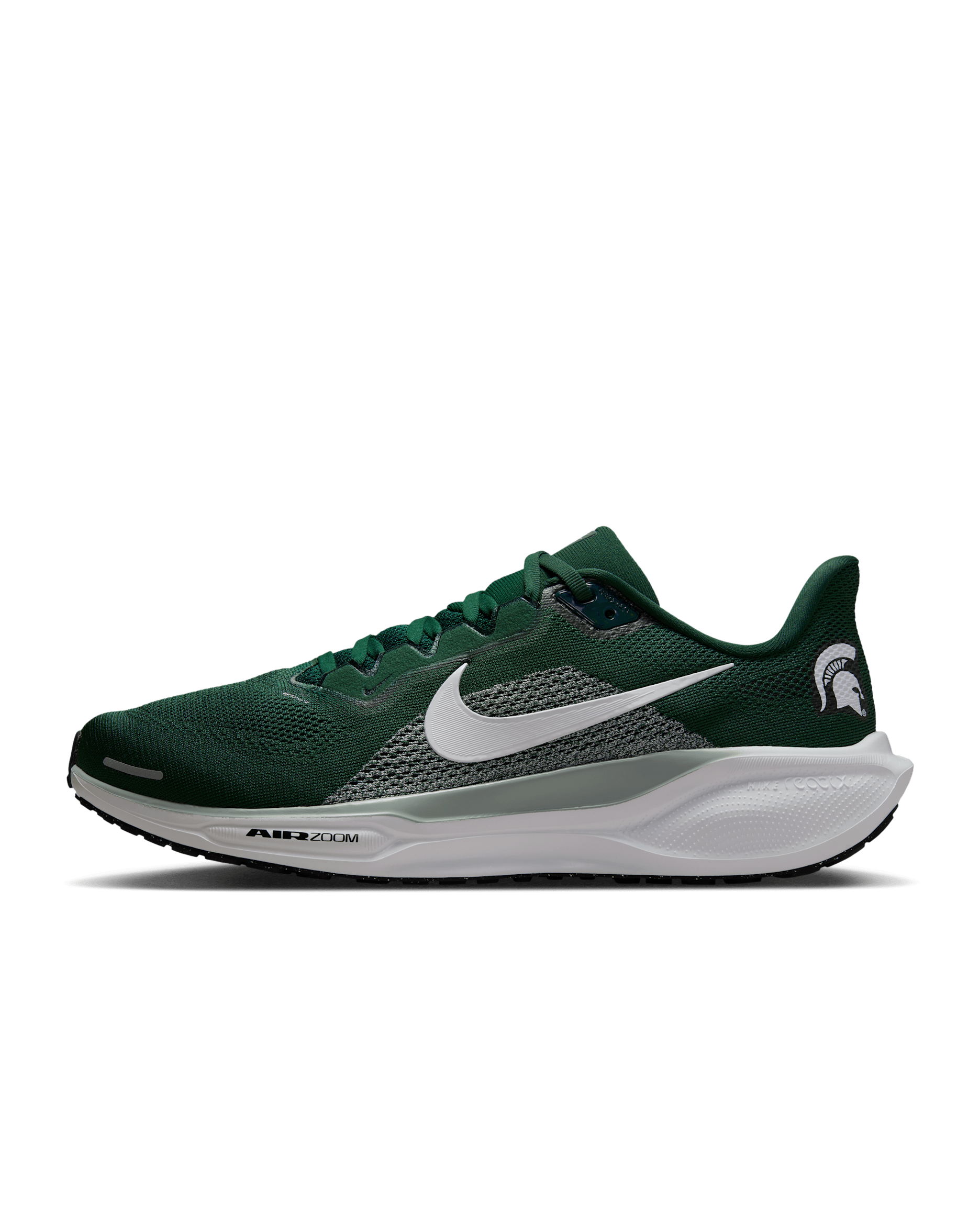 Michigan State Pegasus 41 Men's Nike College Road Running Shoes - Pro Green/Silver Wing/White