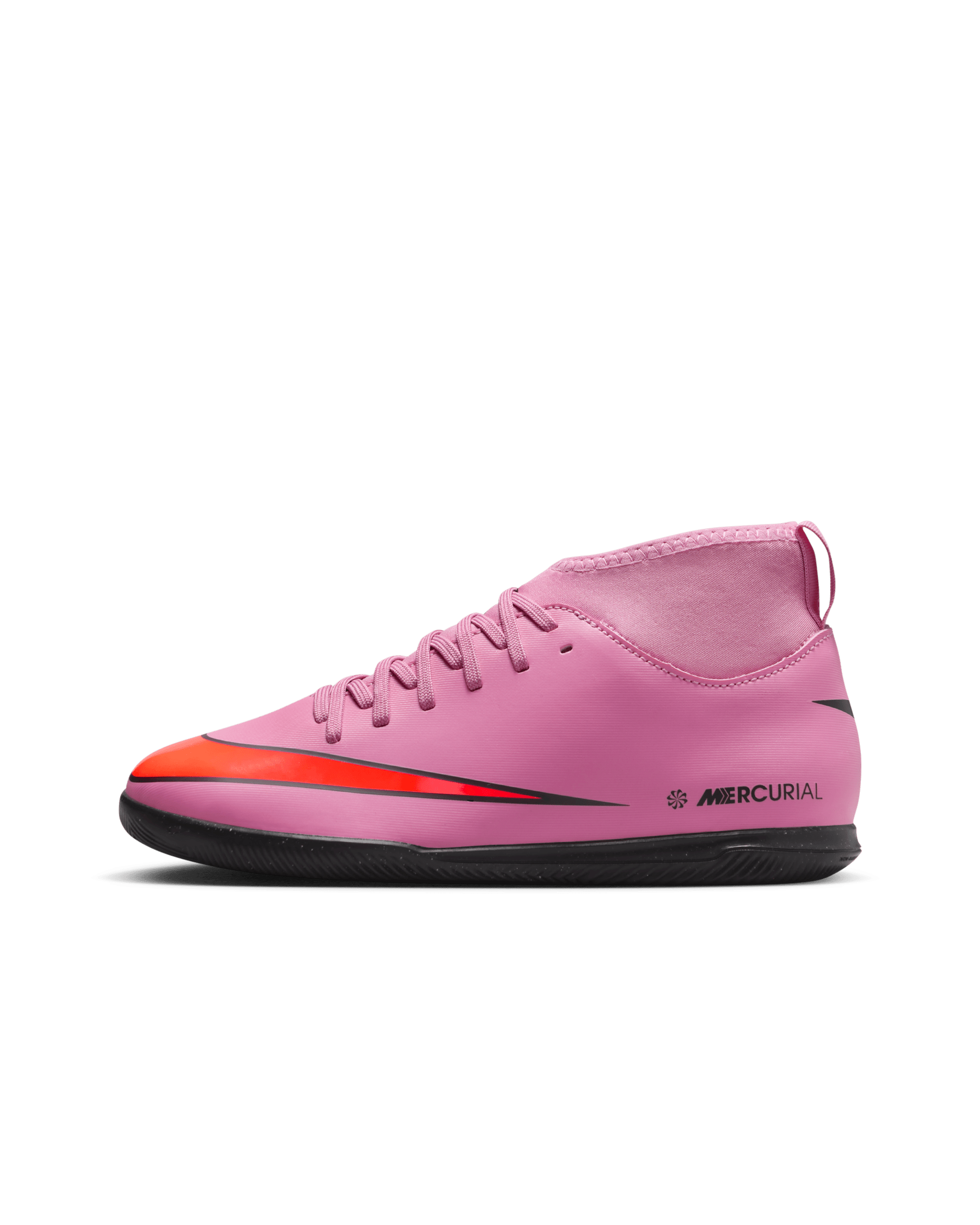 Nike Jr. Mercurial Superfly 10 Club Younger/Older Kids' IC High-Top Football Shoes - Magic Flamingo/Total Crimson/Black