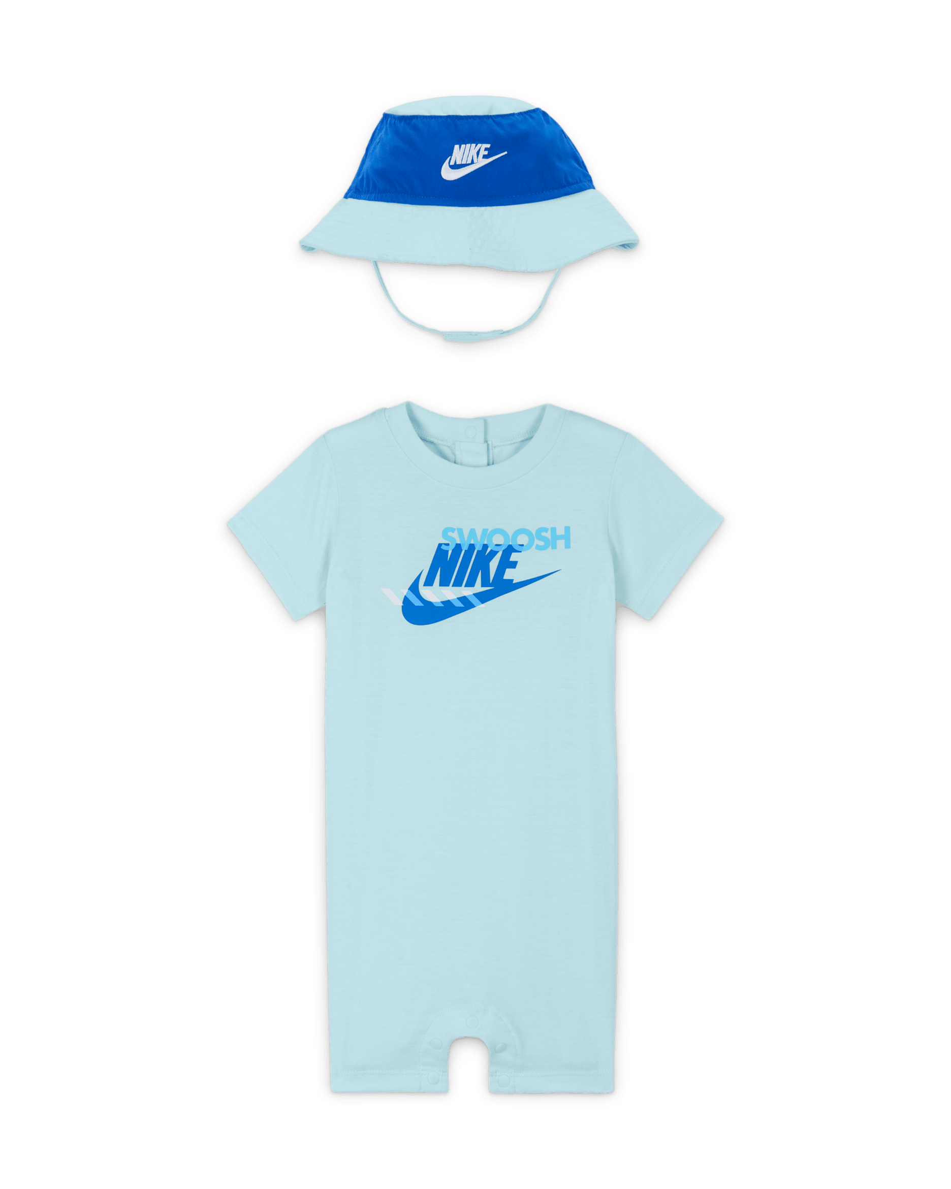 Σετ φορμάκι και bucket καπέλο Nike Sportswear PE για βρέφη (12-24M) - Glacier Blue
