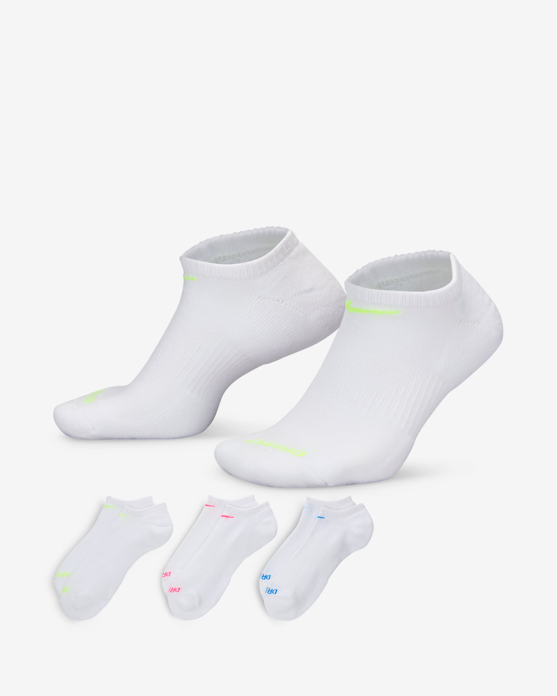 Nike Everyday Plus Cushion Training No-Show Socks (3 Pairs) - Multi-Color