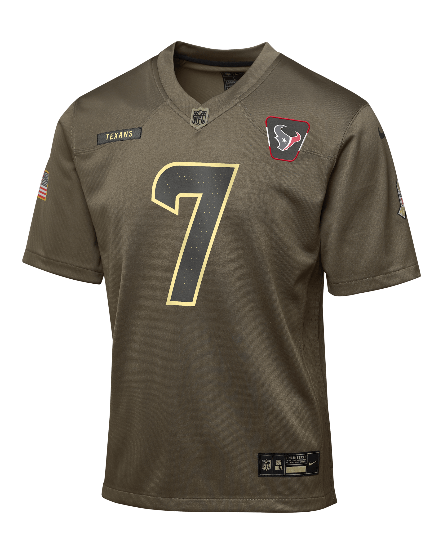 C.J. Stroud Houston Texans Salute to Service Big Kids’ Nike NFL Game Jersey - Olive