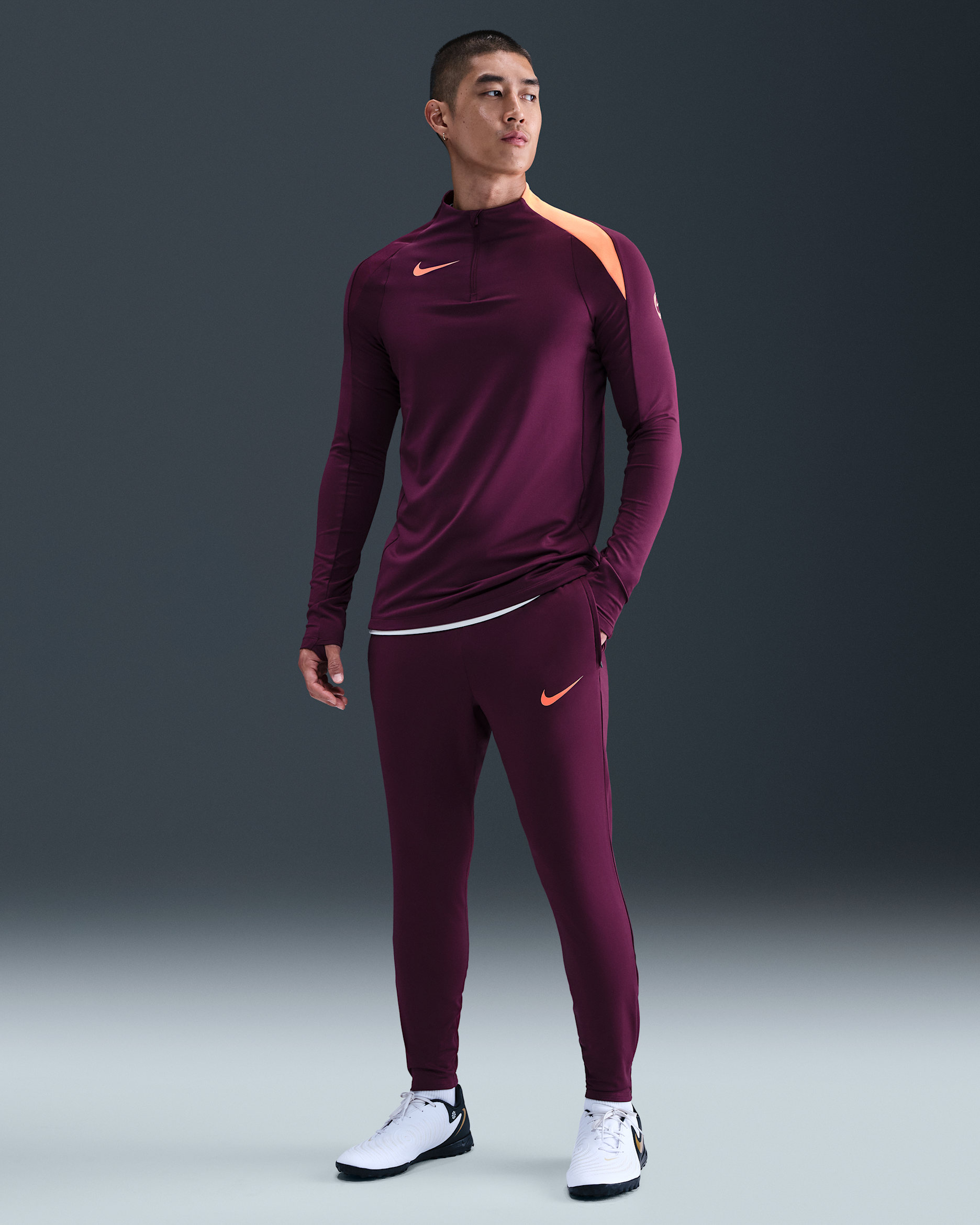 Nike Strike Men's Dri-FIT Football Pants - Bordeaux/Bordeaux/Orange Pulse/Orange Pulse