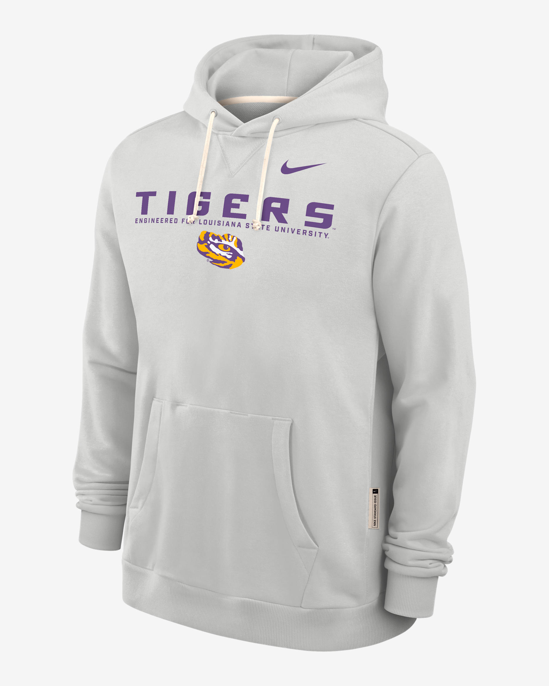 Sudadera con gorro sin cierre universitaria Nike Dri-FIT para hombre LSU Sideline - Gris