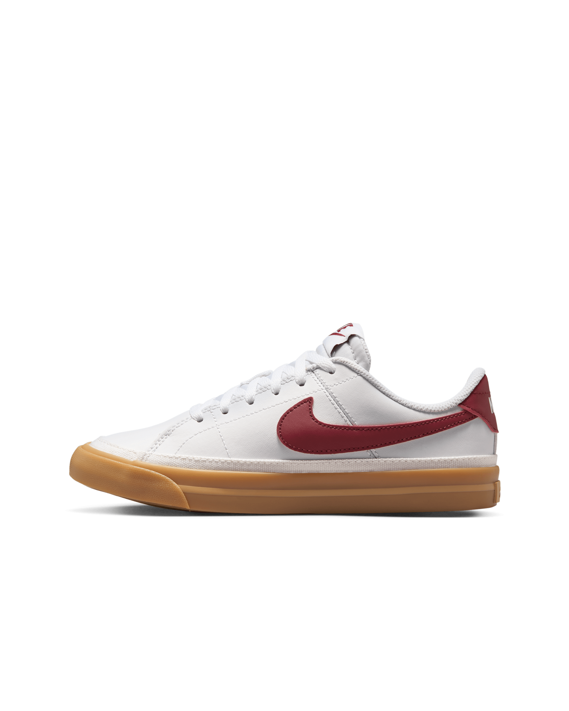 Nike Court Legacy Schuh für ältere Kinder - Weiß/Gum Yellow/Team Red