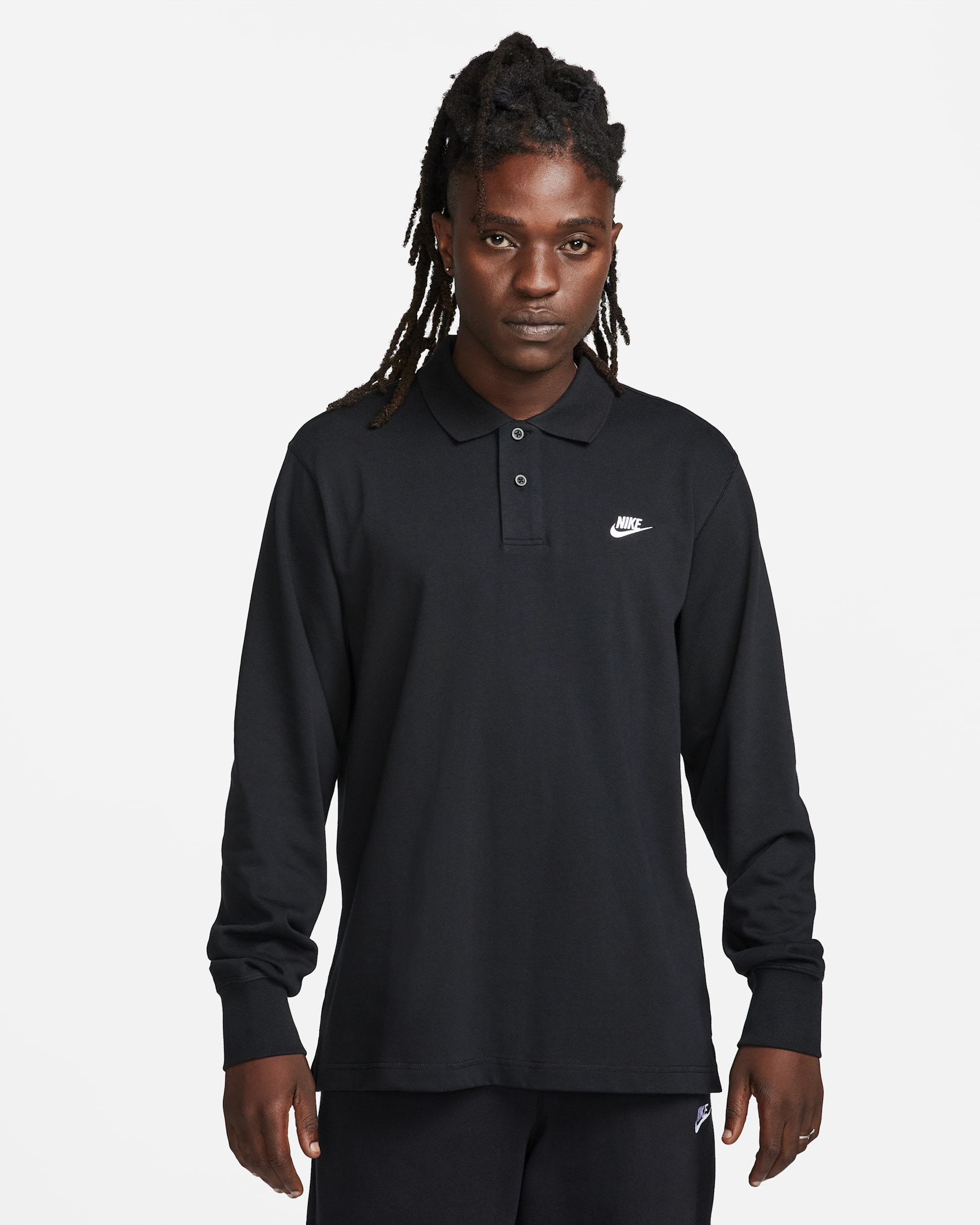 Nike Club Polo de màniga llarga de teixit Knit - Home - Negre/Blanc