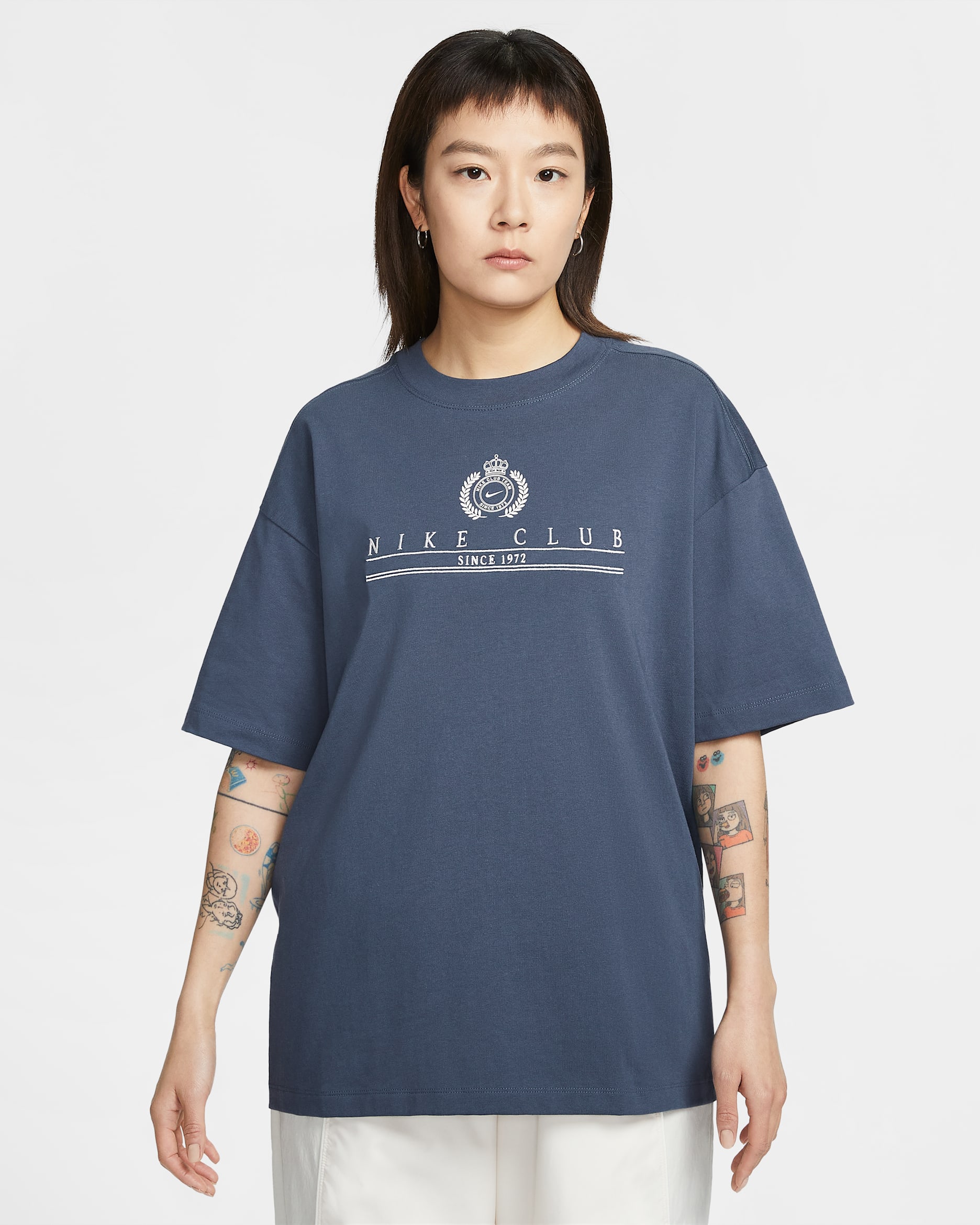 Nike Sportswear Women's Oversized Short-Sleeve T-Shirt - Thunder Blue/Sail