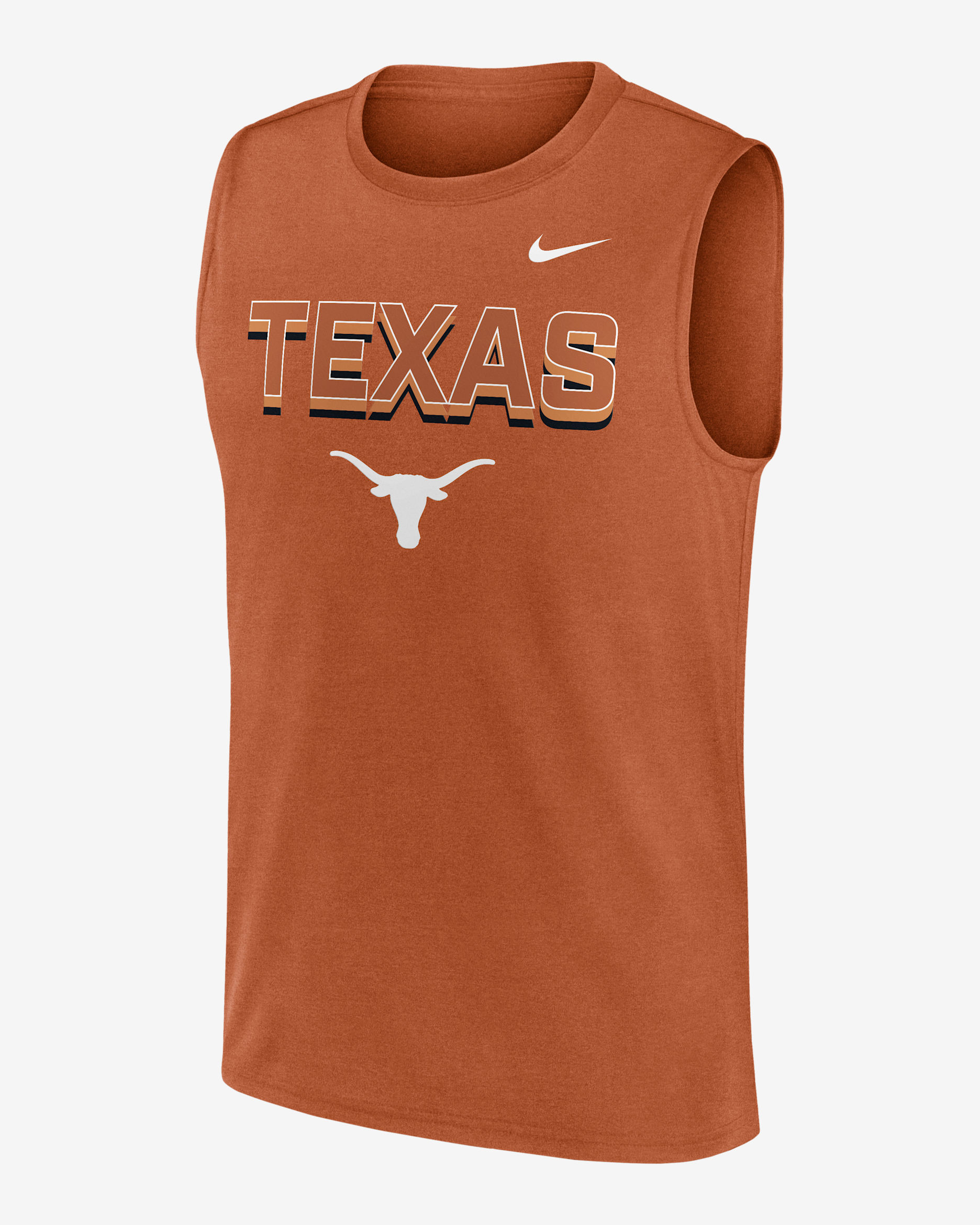Camiseta sin mangas universitaria Nike Dri-FIT para hombre Texas Primetime Legend Tricode - Naranja quemado