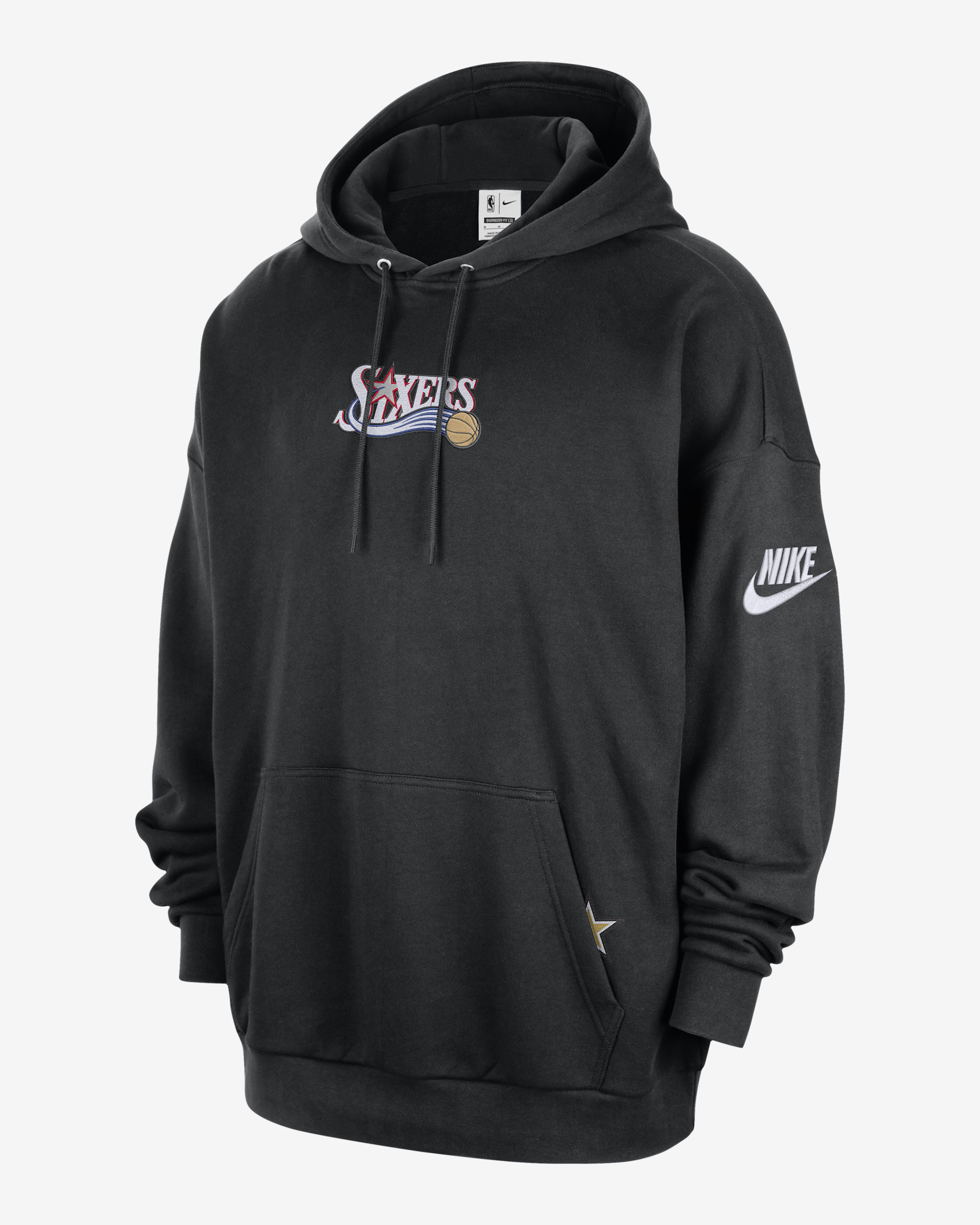Philadelphia 76ers 2025/26 Hardwood Classics Men's Nike Club NBA Premium Pull-Over Hoodie - Black