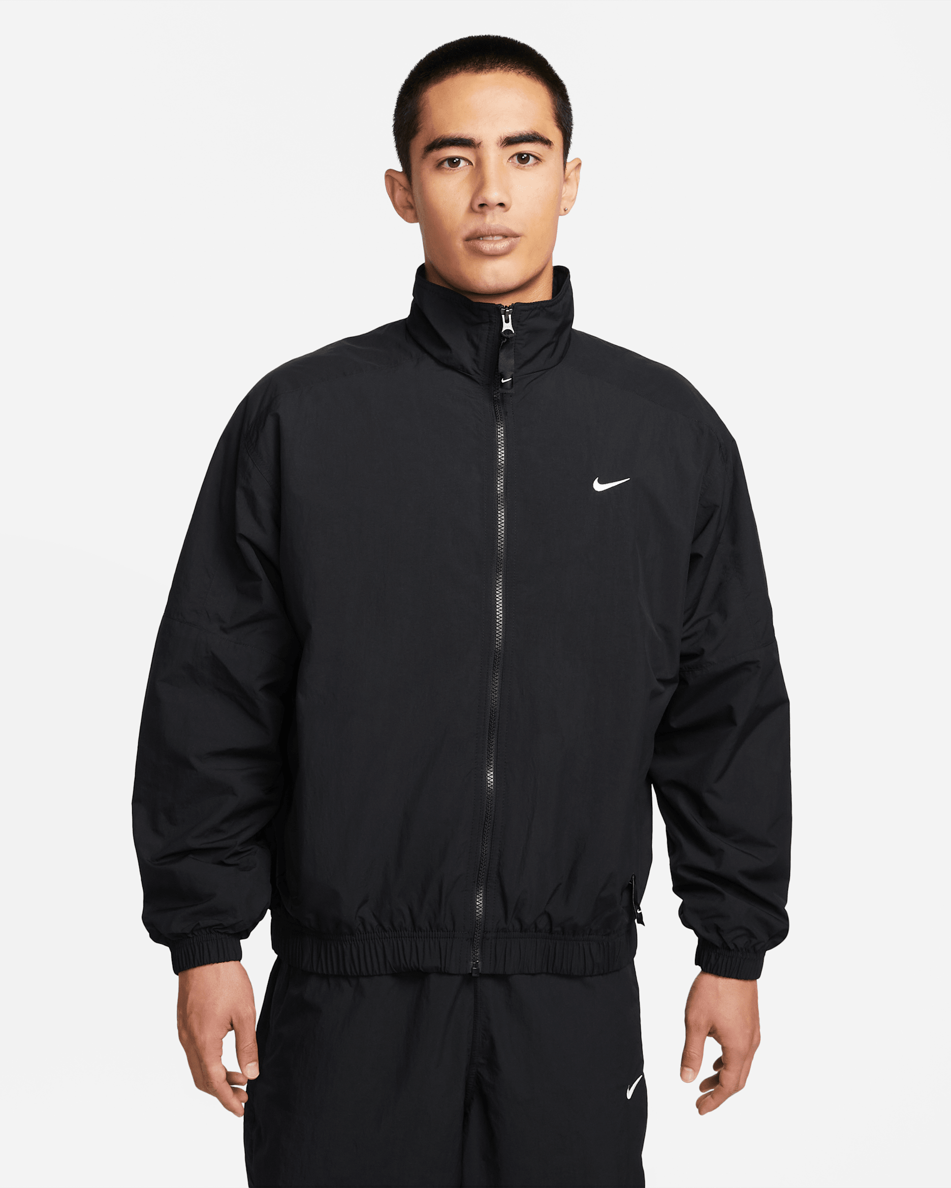เสื้อแจ็คเก็ตวอร์มผู้ชาย Nike Sportswear Solo Swoosh - ดำ/ขาว