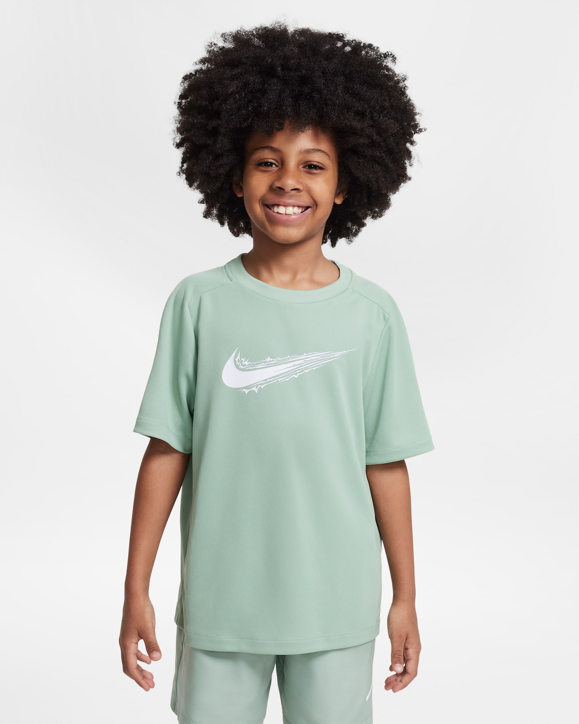 Nike Multi Older Kids' (Boys') Dri-FIT Short-Sleeve Top - Steam/White