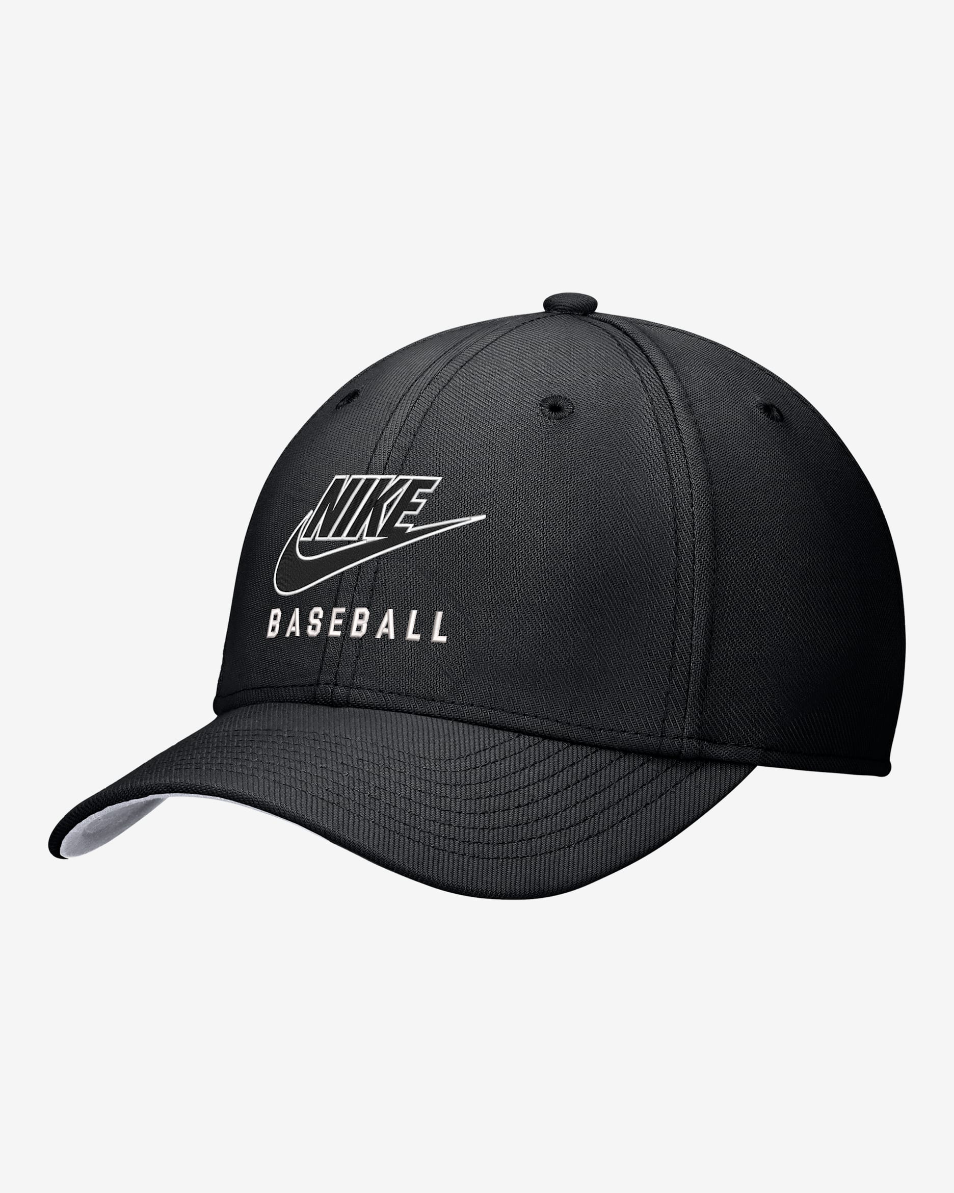 Nike Rise Baseball Swoosh Flex Cap - Black