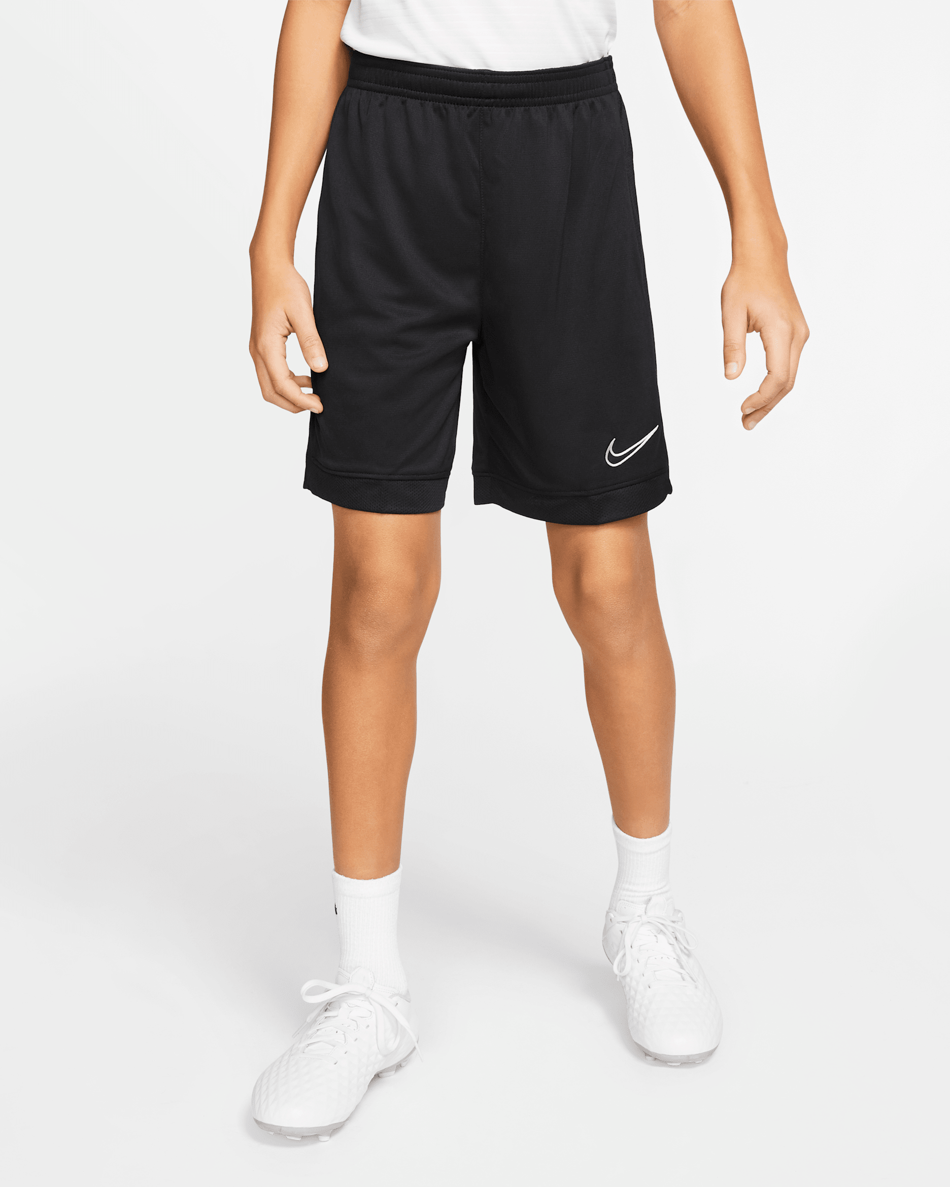 Nike Dri-FIT Academy fotballshorts til store barn - Svart/Svart/Hvit