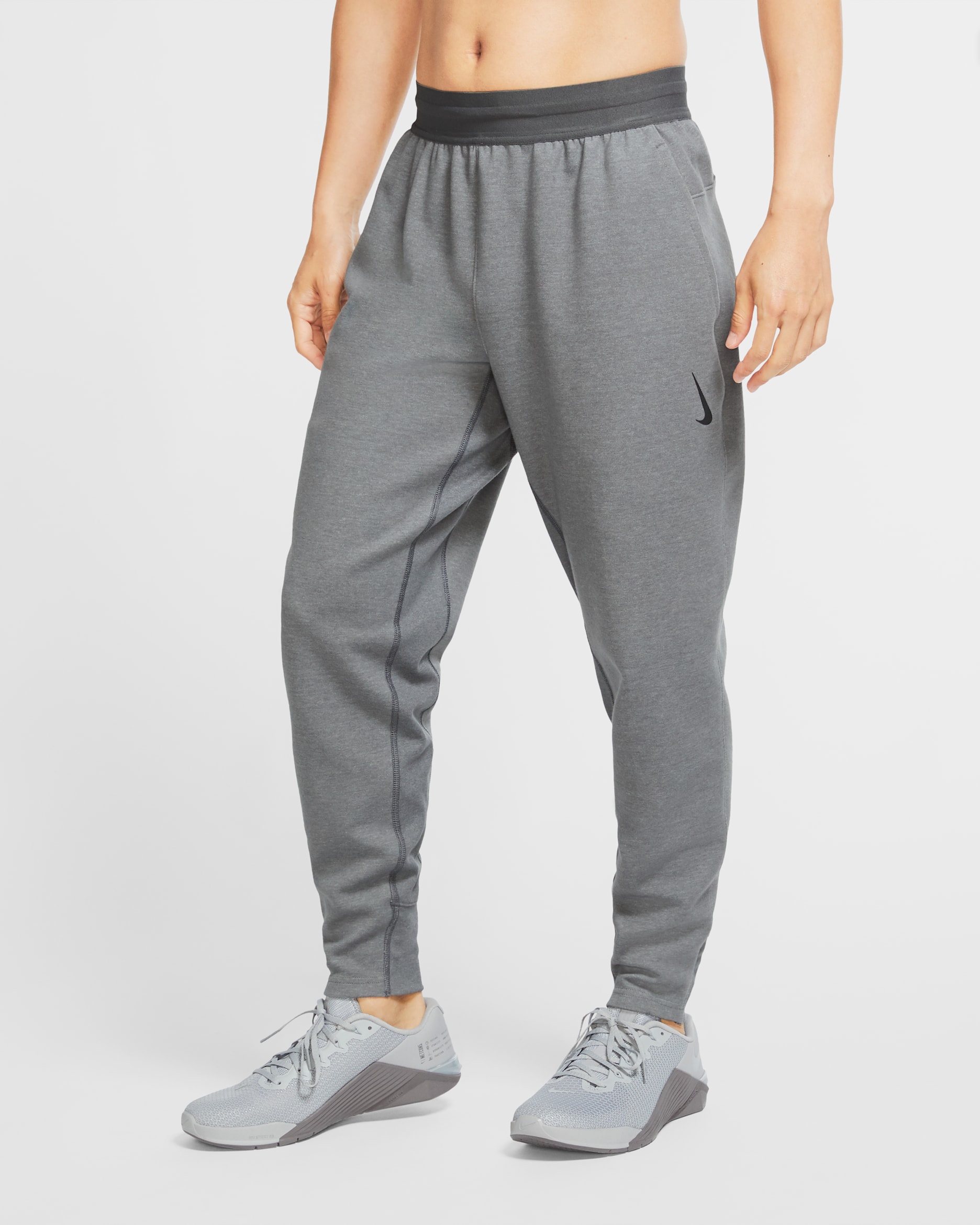 Pantalones para hombre Nike Yoga - Gris hierro/Jaspeado/Negro