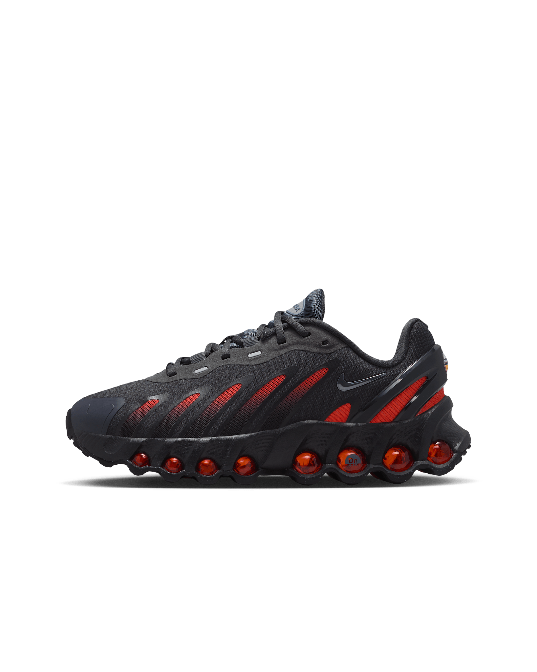 Nike Air Max Dn8 Older Kids' Shoes - Dark Smoke Grey/Black/Team Orange/Light Carbon