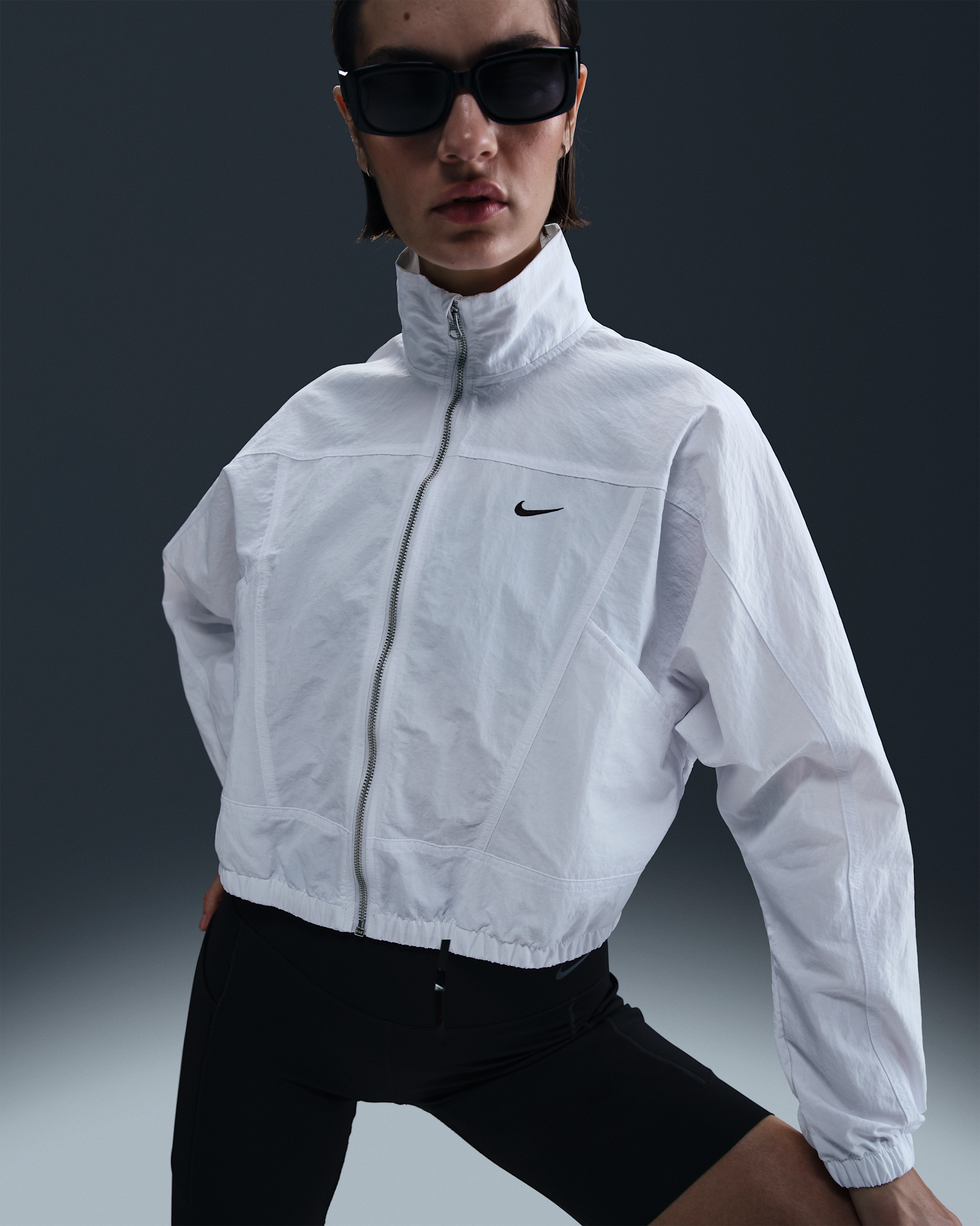 Nike Sportswear Everything Wovens Women's Oversized Repel UV Protection Jacket - White/Black