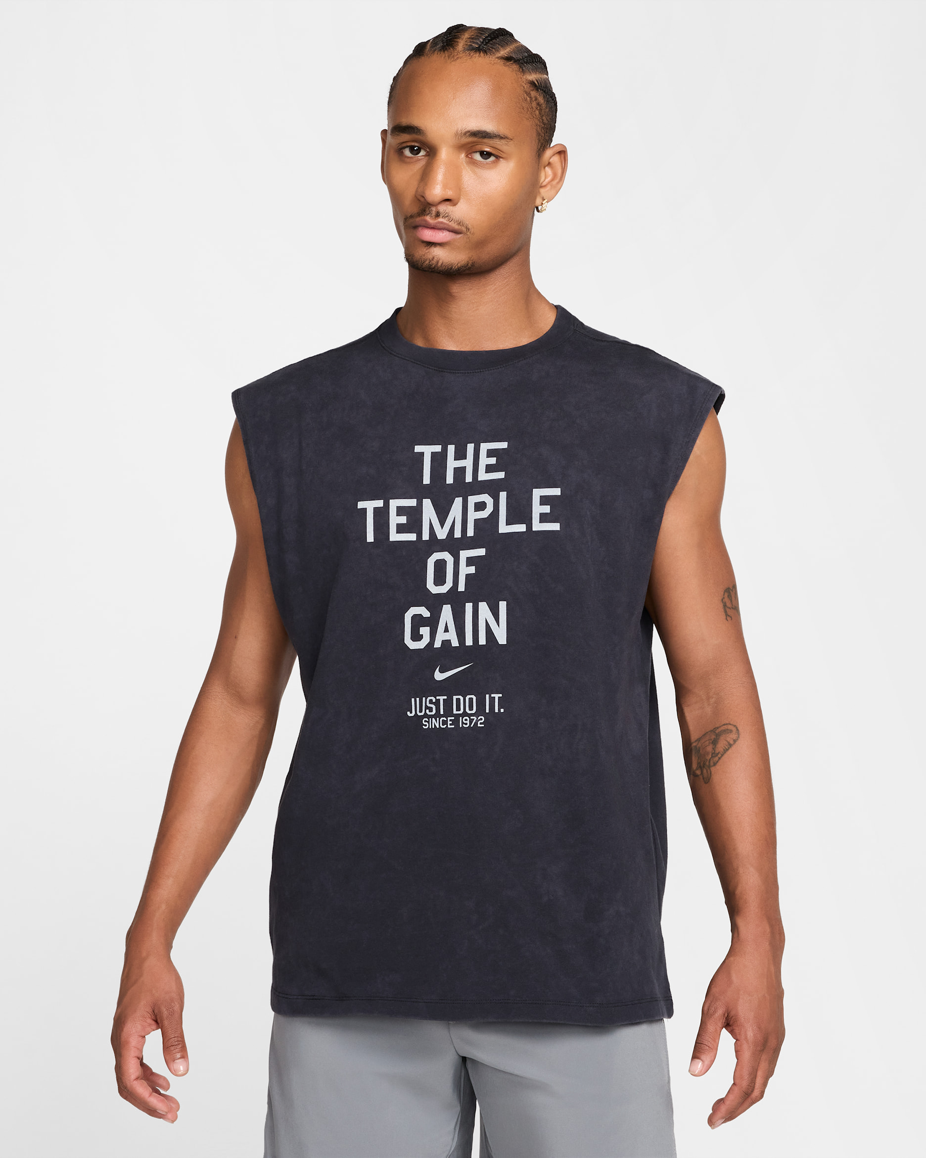 Playera sin mangas para hombre Nike - Negro