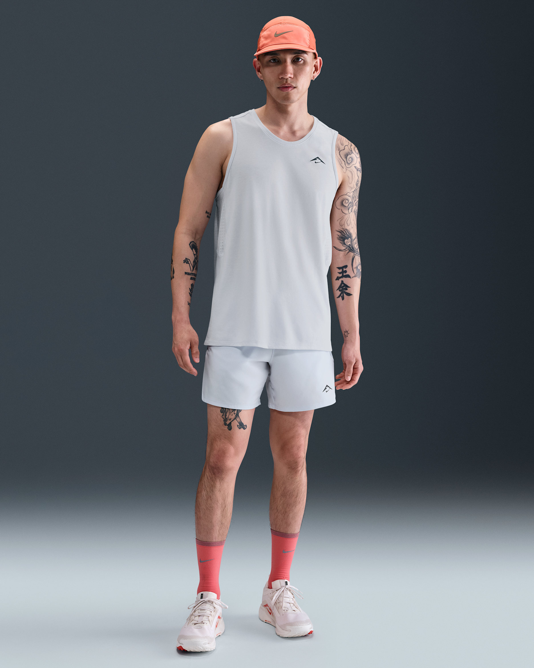 나이키 트레일 남성 드라이 핏 6인치 브리프 라인드 러닝 쇼츠 - 풋볼 그레이/라이트 아머리 블루/칼리지 그레이/블랙