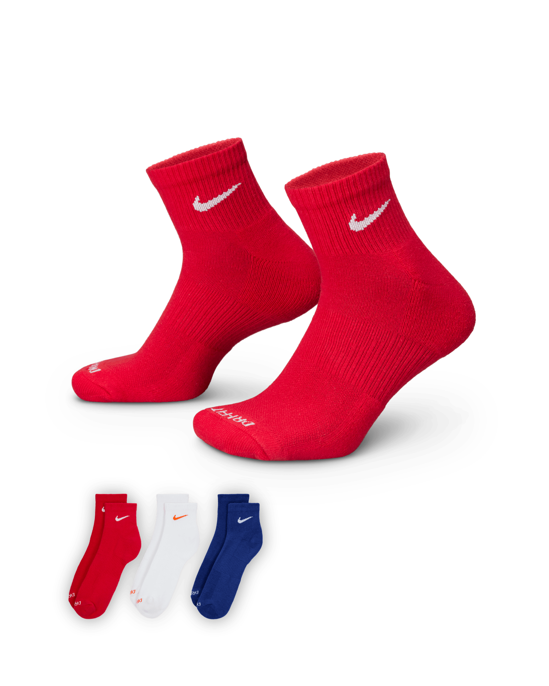 Nike Everyday Plus Cushioned Trainings-Knöchelsocken (3 Paar) - Multi-Color