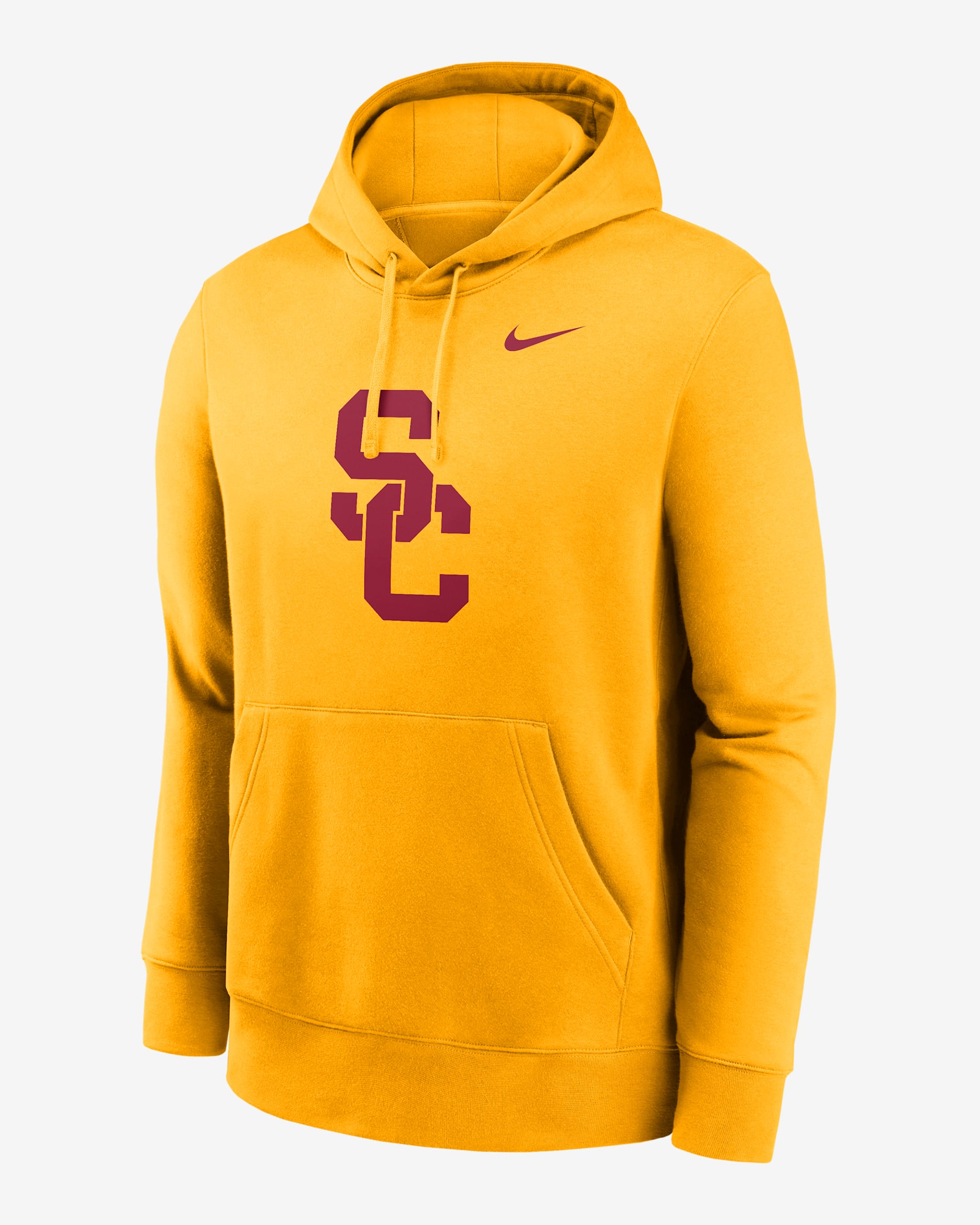 Sudadera con gorro sin cierre universitaria Nike para hombre USC Trojans Primetime Club Primary Logo - Oro