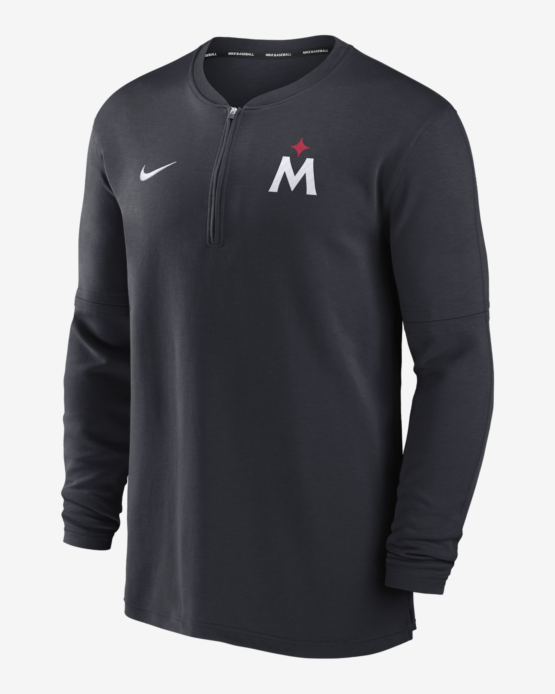 Playera de manga larga Nike Dri-FIT de la MLB de medio cierre para hombre Minnesota Twins Authentic Collection Game Time - Azul