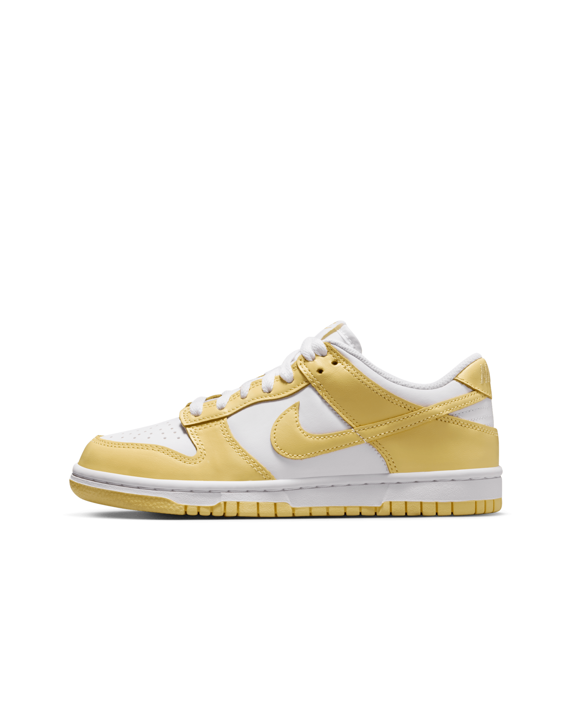 Nike Dunk Low Older Kids' Shoes - White/Soft Yellow/Soft Yellow