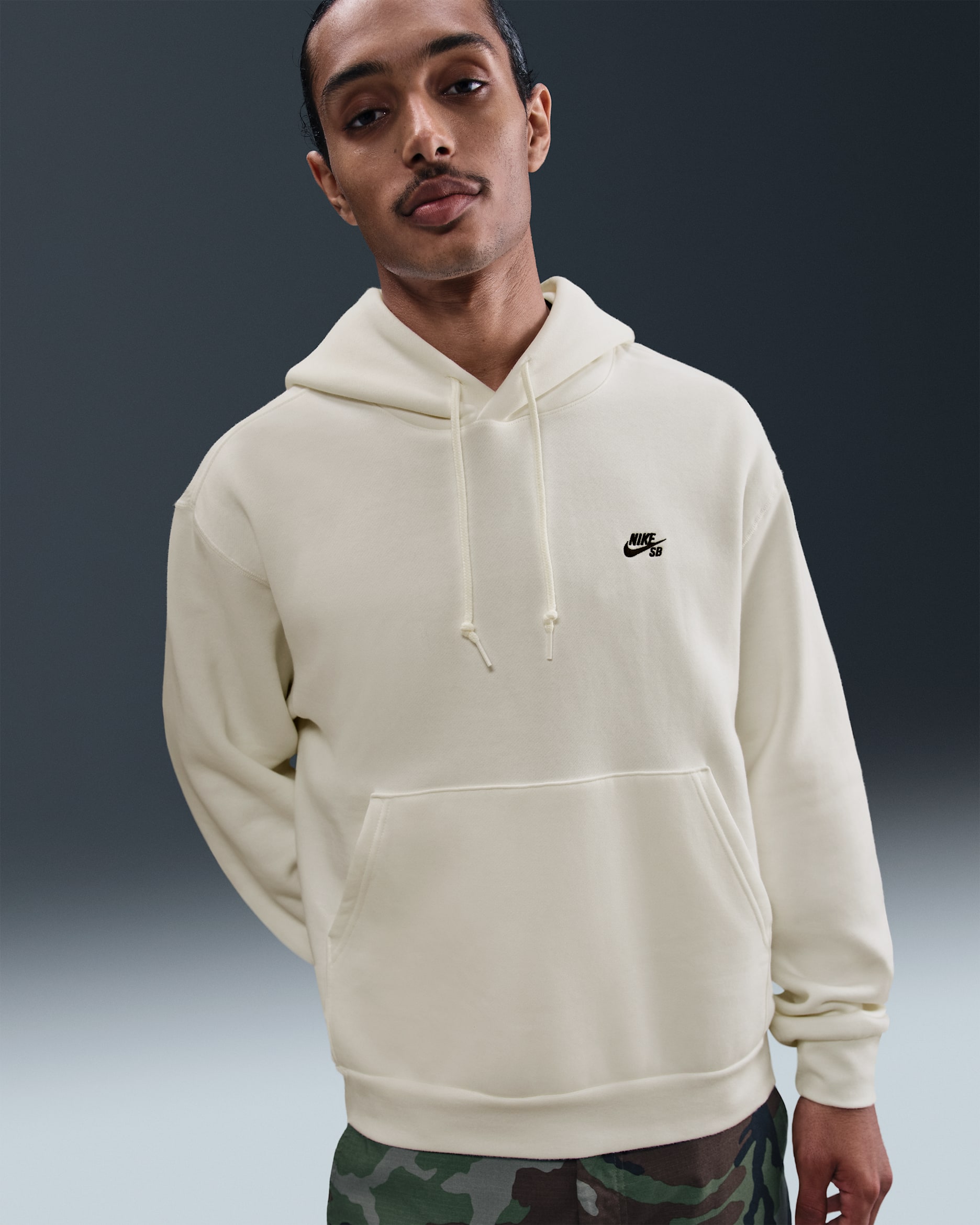 Nike SB Fleece Pullover Skate Hoodie - Sail/Black