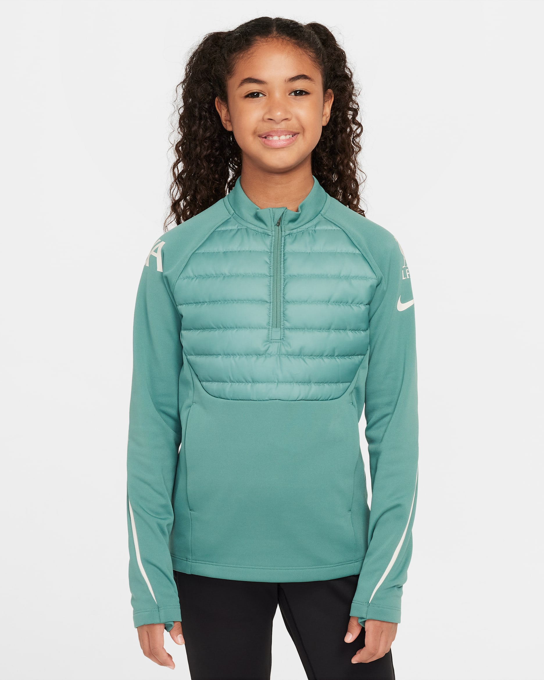 Liverpool F.C. Academy Winter Warrior Older Kids' Nike Therma-FIT Football Drill Top - Bicoastal/Light Orewood Brown/Light Orewood Brown