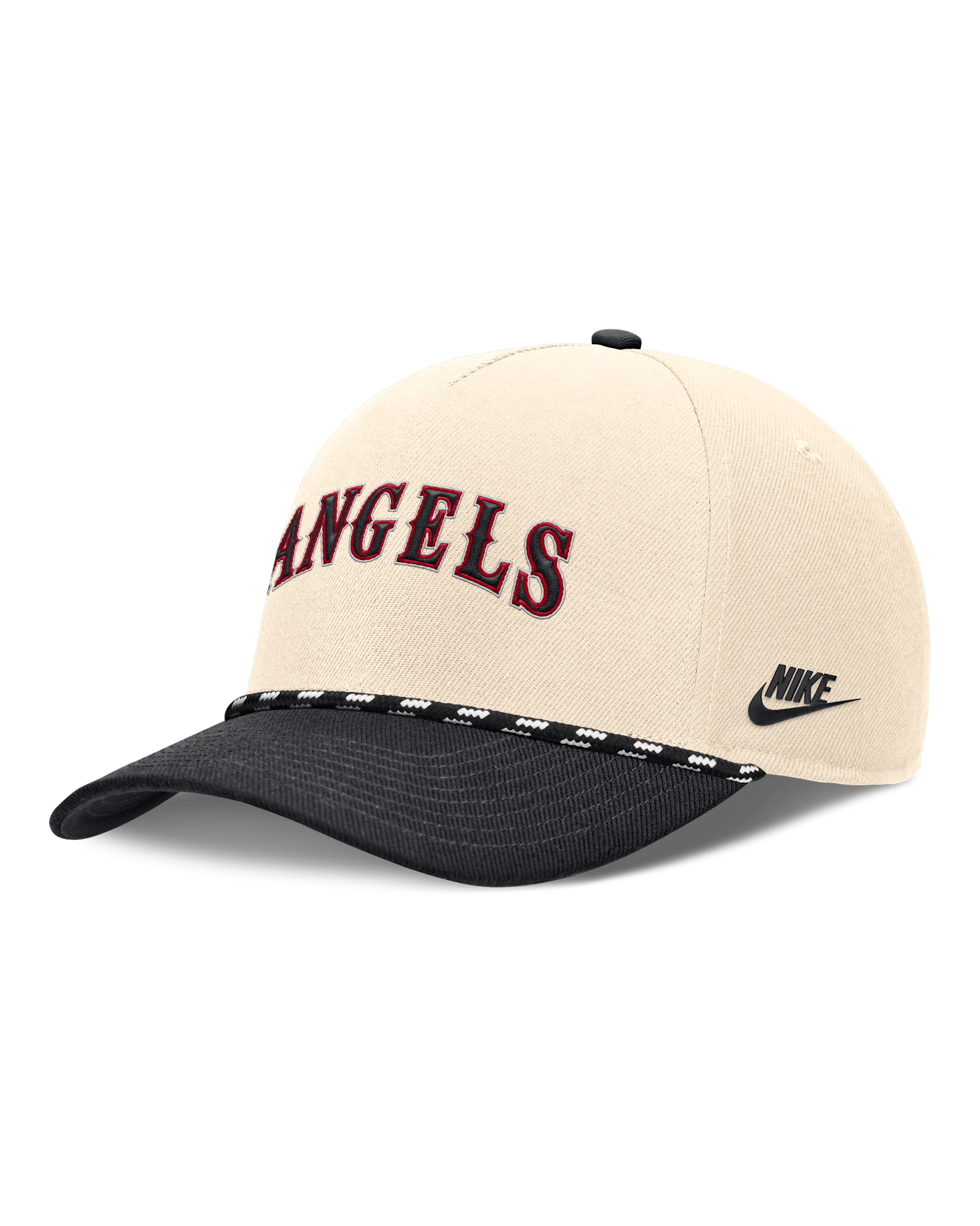 California Angels Rise Men's Nike MLB Adjustable Hat - Natural