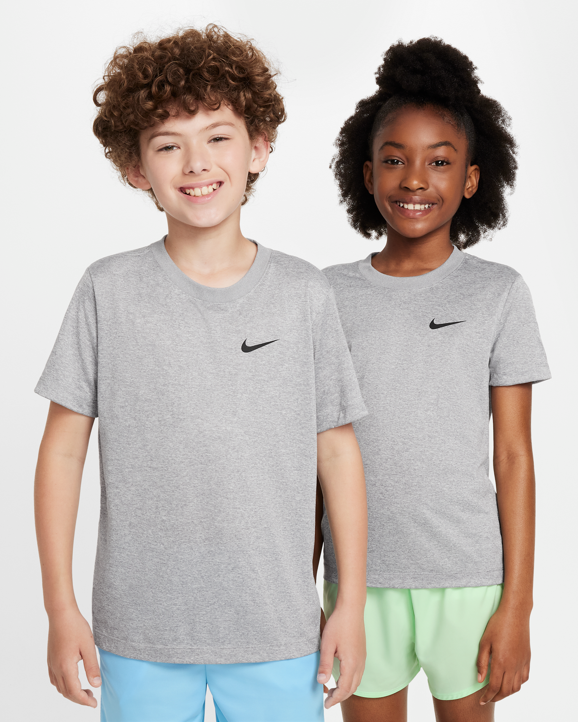 Nike Legend Big Kids' Dri-FIT T-Shirt - Tumbled Grey/Flat Silver/Heather