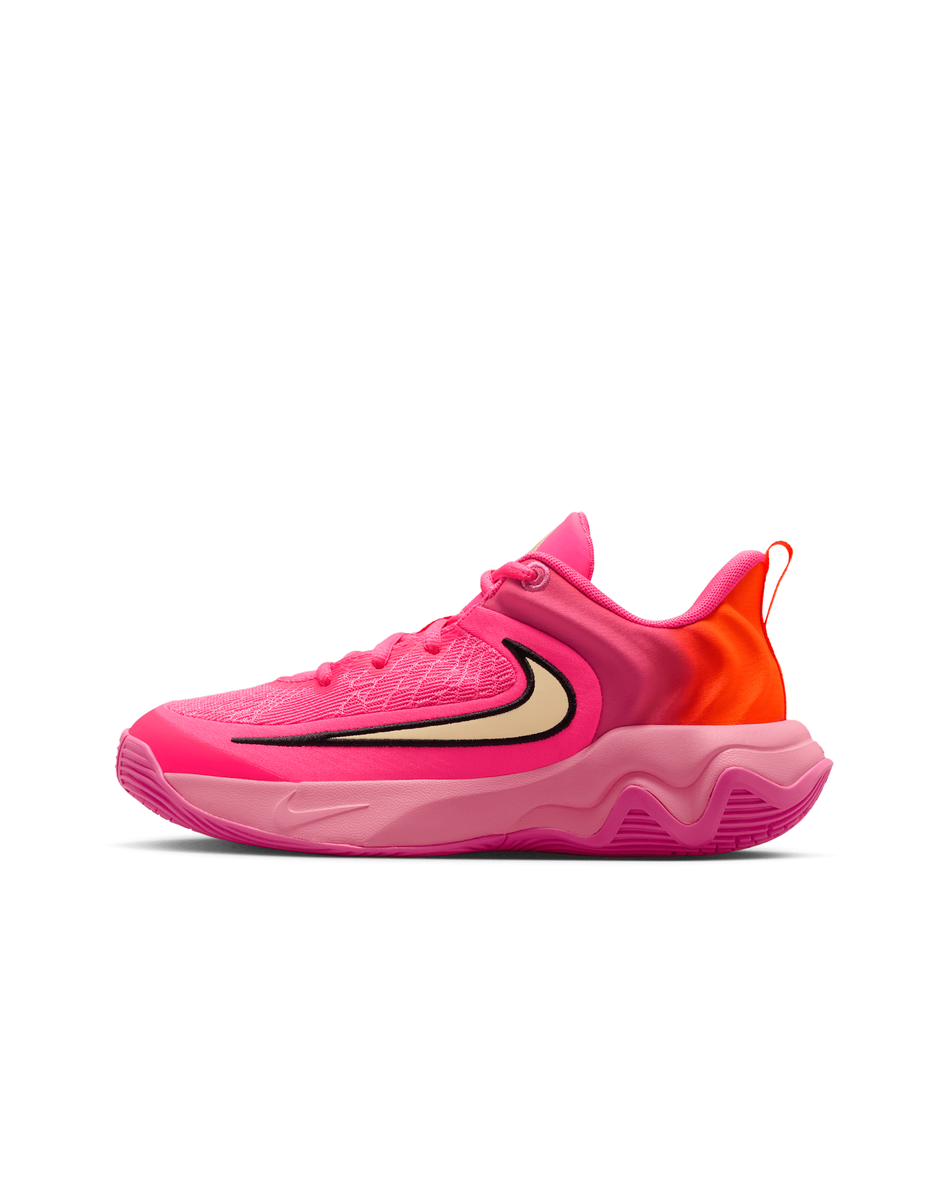 Tenis de básquetbol para niños grandes Giannis Immortality 4 - Hiperrosa/Rosa paleta/Naranja total/Tinte limón