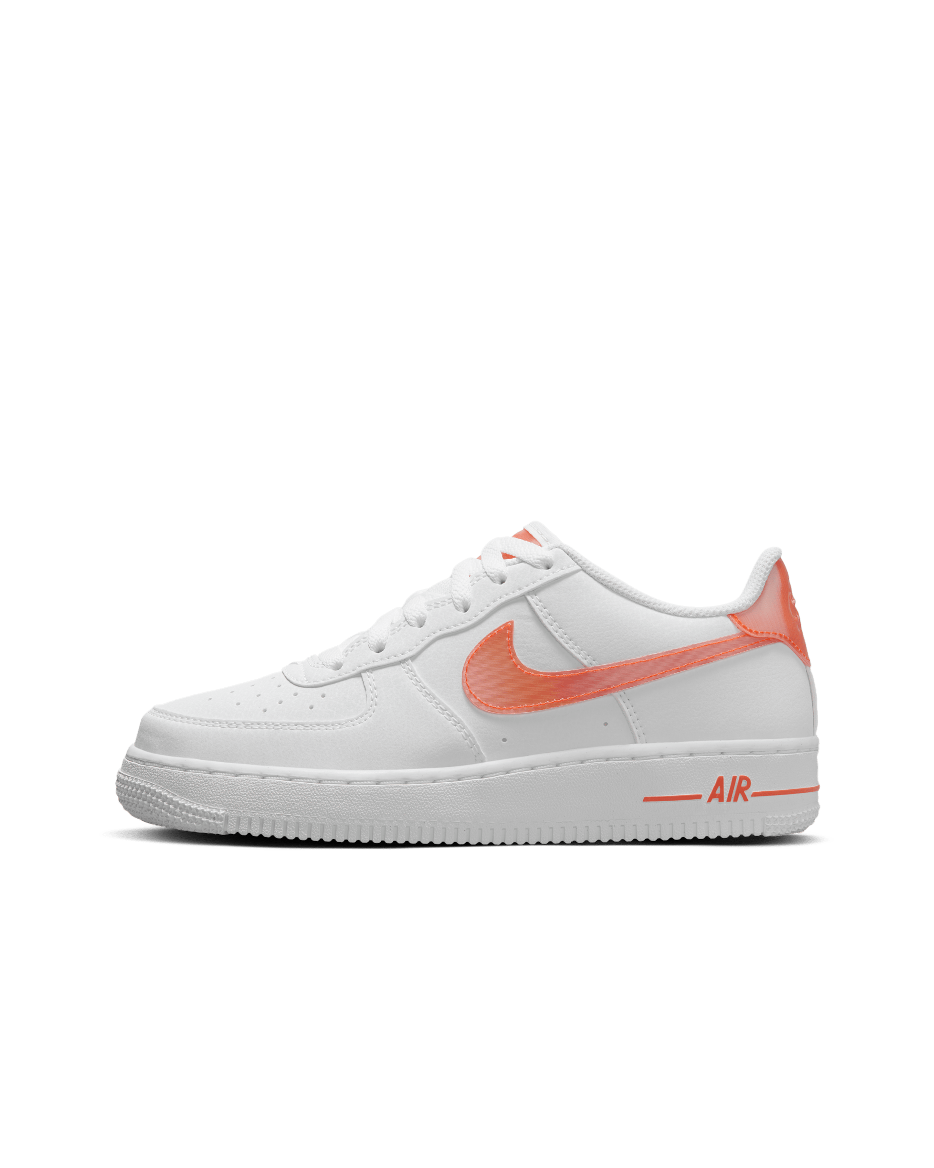 Nike Air Force 1 Next Nature Older Kids' Shoes - White/Safety Orange