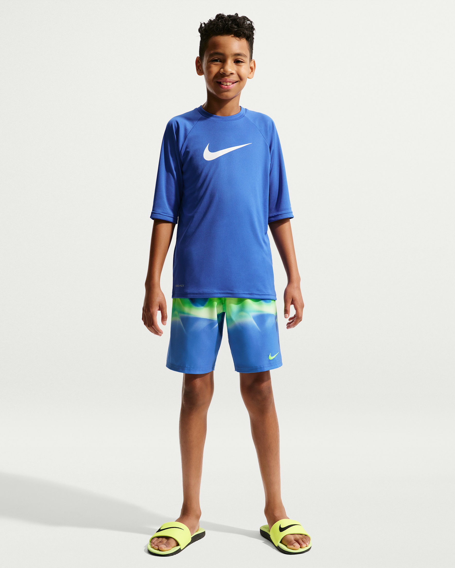 Nike Swim Breaker Big Kids' (Boys') 7" Brief-Lined Volley Short - Blue Crystal