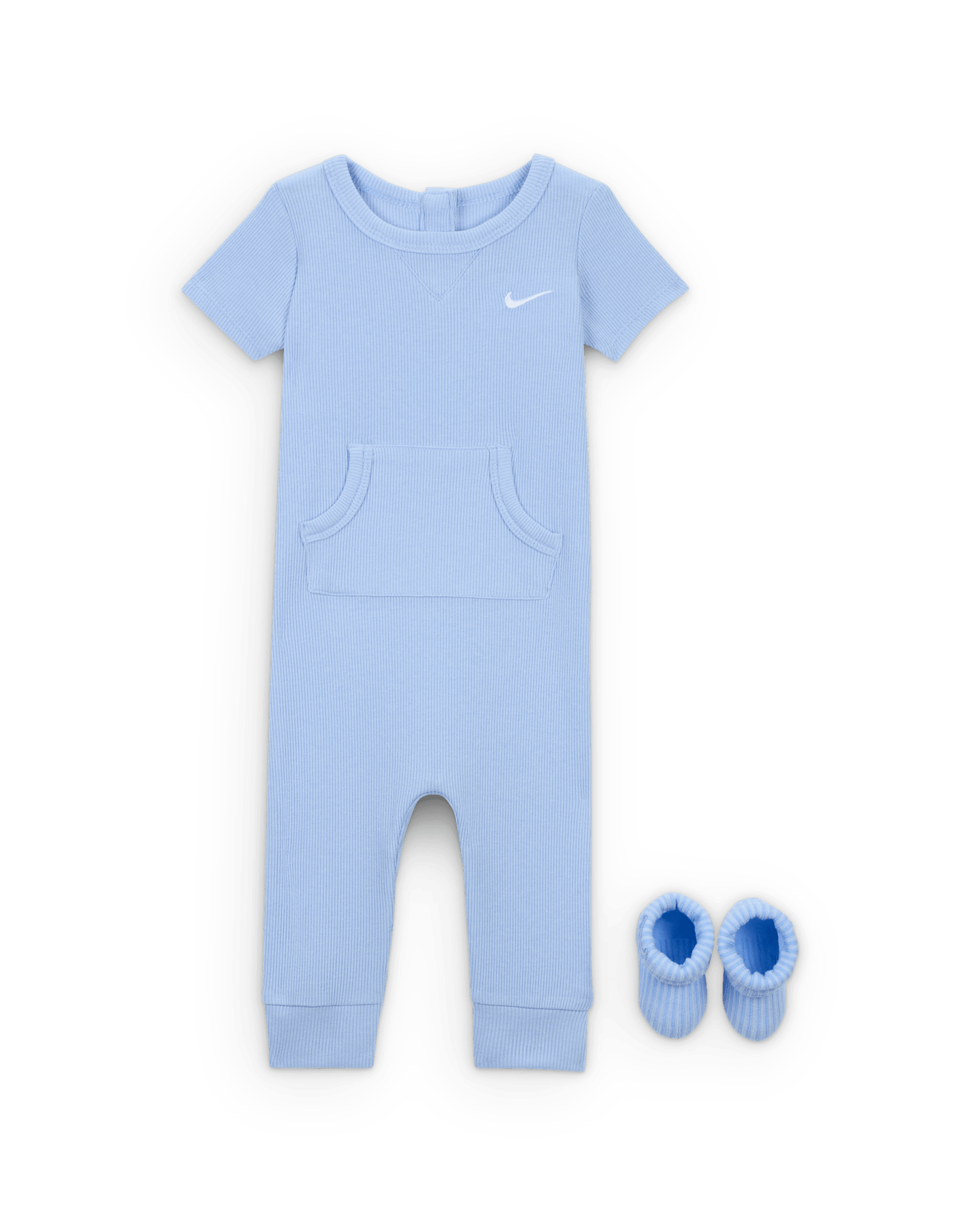 Conjunto de enterito y calcetines de tejido Knit de canalé para bebé Nike - Cobalto felicidad