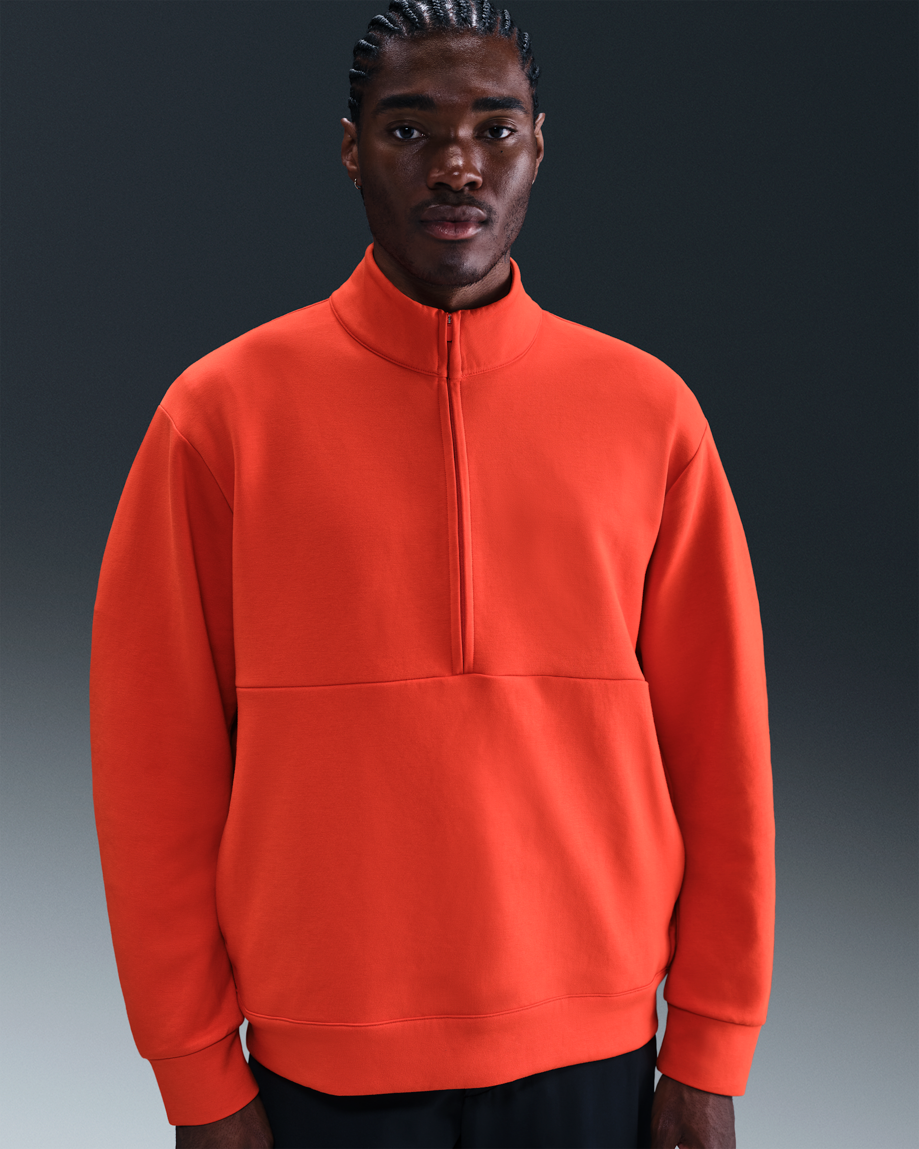 Playera Dri-FIT de medio cierre para hombre Nike 24.7 ImpossiblySoft - Rojo picante/Rojo místico