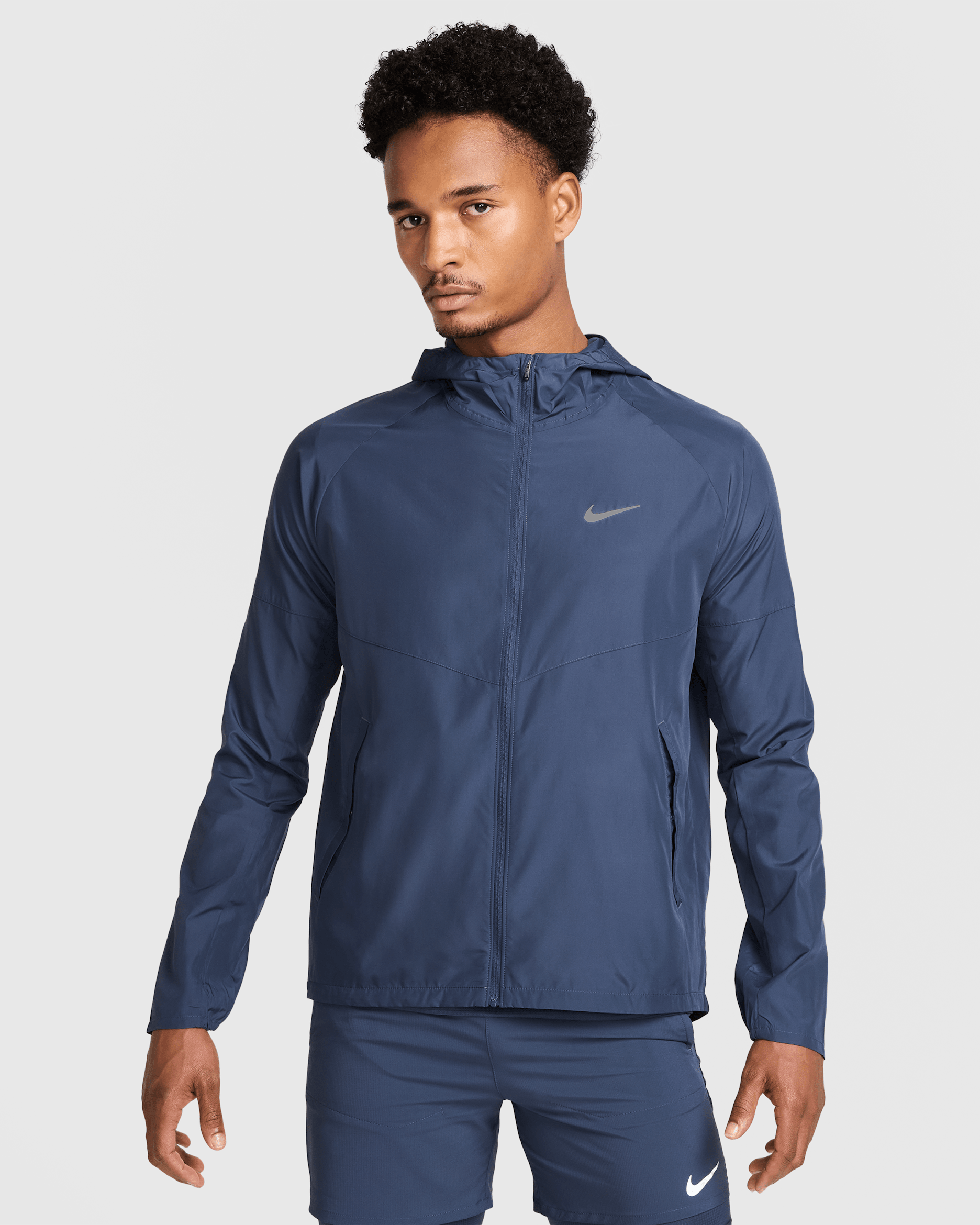 Nike Miler Repel Erkek Koşu Ceketi - Thunder Blue/Thunder Blue