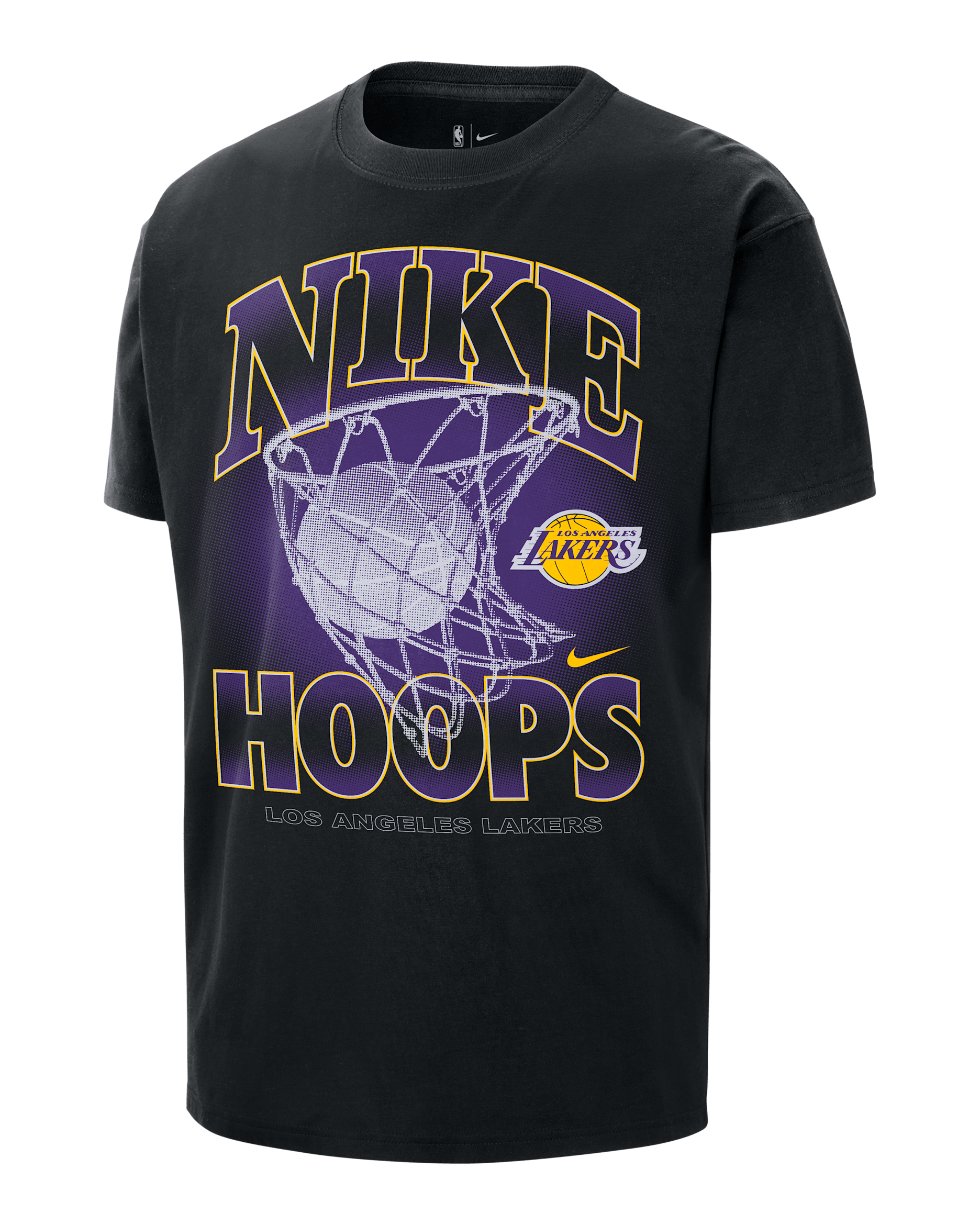 Los Angeles Lakers Courtside Men's Nike NBA Max90 T-Shirt - Black