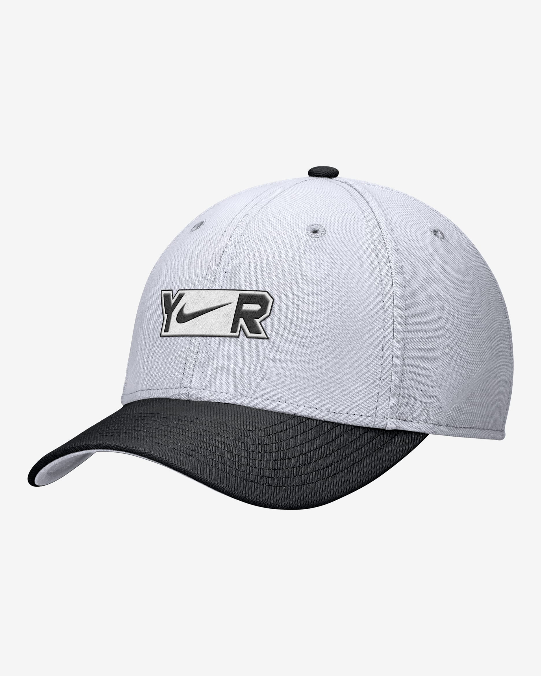 Gorra Dri-FIT SwooshFlex Nike Rise College (Yardrunners) - Blanco
